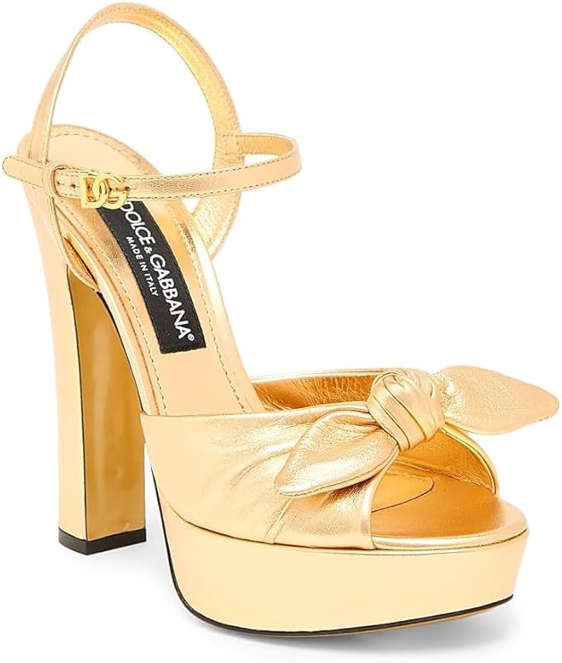 Special Opportunities Metallic Leather Platform Sandals, 37.5 (7.5), Oro
