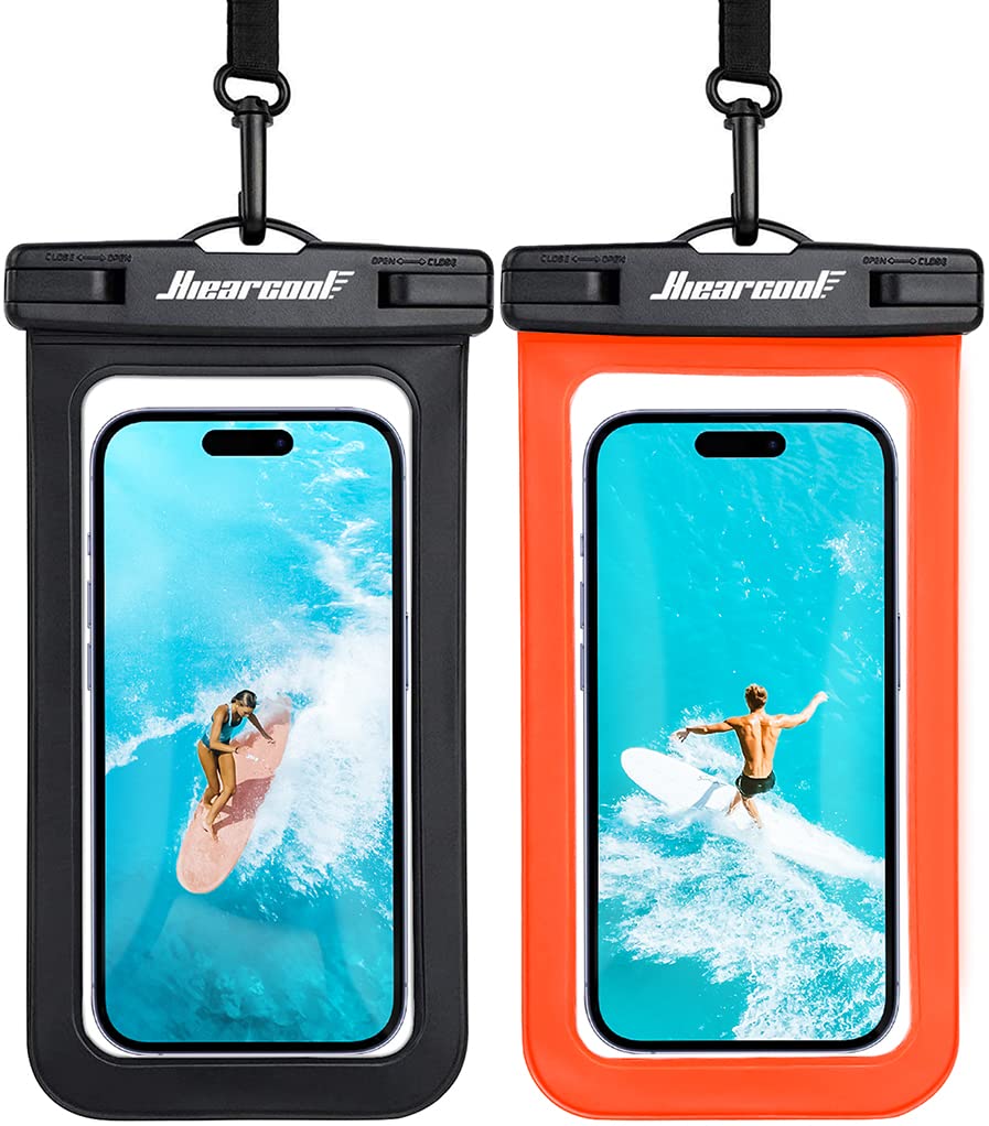 Hiearcool Waterproof Phone Pouch, Waterproof Phone Case for iPhone 16 15 14 13 Pro Max, IPX8 Cellphone Dry Bag Beach Cruise Ship Essentials 2Pack-8.3"