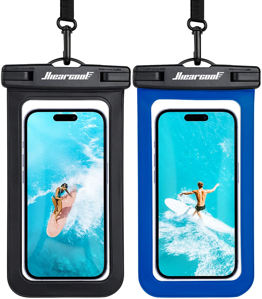 Hiearcool Waterproof Phone Pouch, Waterproof Phone Case for iPhone 16 15 14 13 Pro Max, IPX8 Cellphone Dry Bag Beach Cruise Ship Essentials 2Pack-8.3"