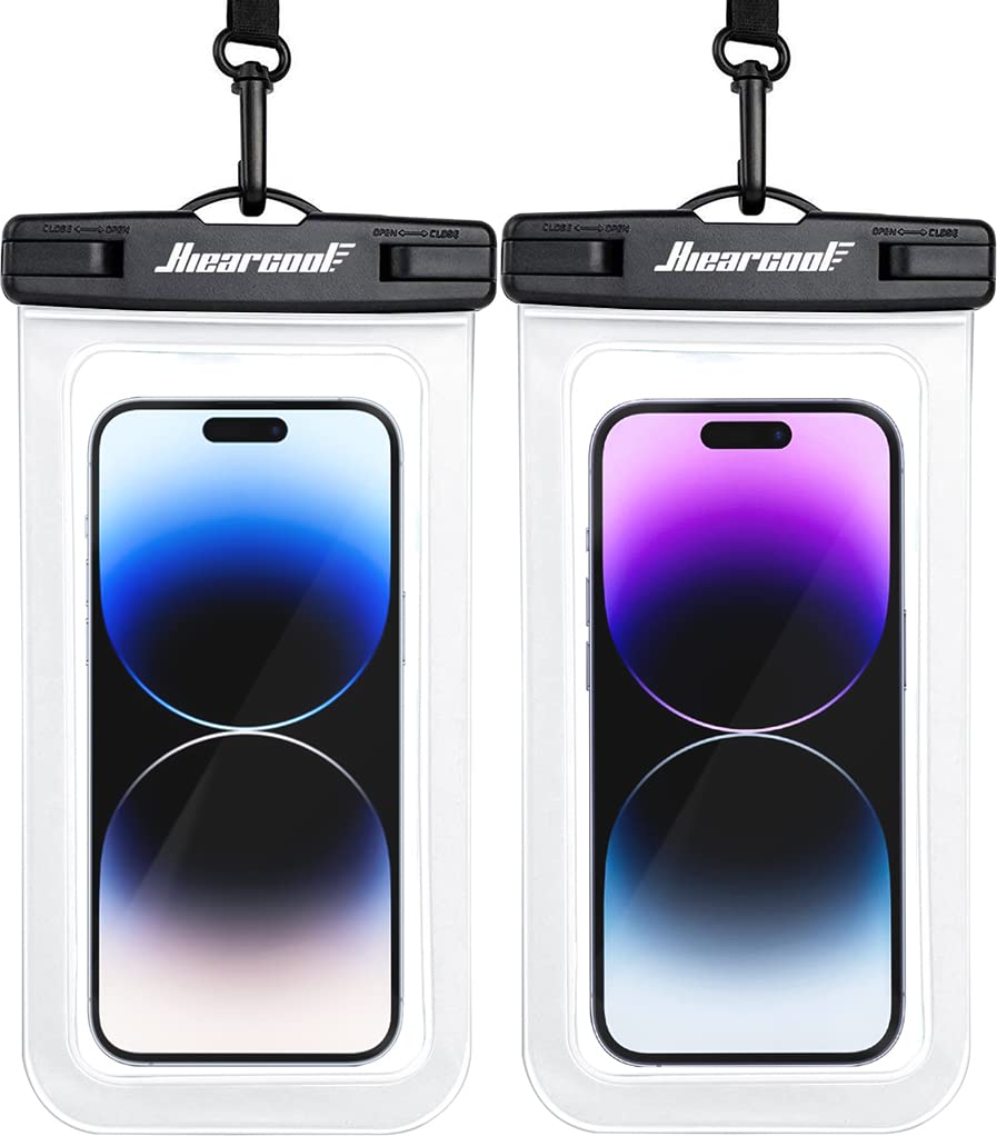 Hiearcool Waterproof Phone Pouch, Waterproof Phone Case for iPhone 16 15 14 13 Pro Max, IPX8 Cellphone Dry Bag Beach Cruise Ship Essentials 2Pack-8.3"