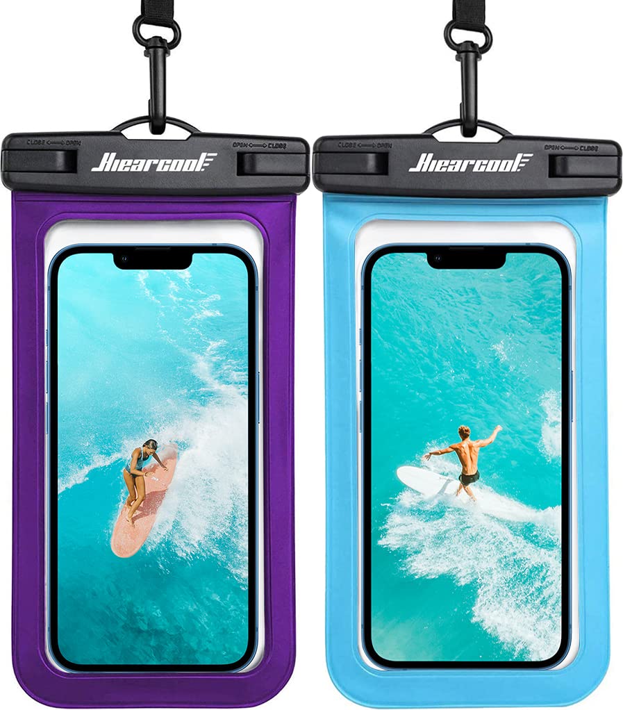 Hiearcool Waterproof Phone Pouch, Waterproof Phone Case for iPhone 16 15 14 13 Pro Max, IPX8 Cellphone Dry Bag Beach Cruise Ship Essentials 2Pack-8.3"