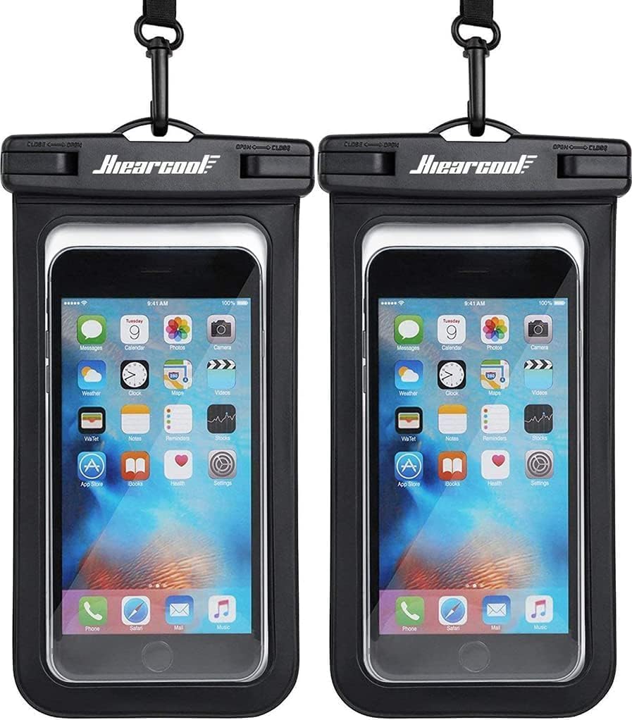 Hiearcool Waterproof Phone Pouch, Waterproof Phone Case for iPhone 16 15 14 13 Pro Max, IPX8 Cellphone Dry Bag Beach Cruise Ship Essentials 2Pack-8.3"