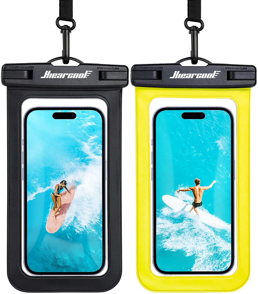 Hiearcool Waterproof Phone Pouch, Waterproof Phone Case for iPhone 16 15 14 13 Pro Max, IPX8 Cellphone Dry Bag Beach Cruise Ship Essentials 2Pack-8.3"
