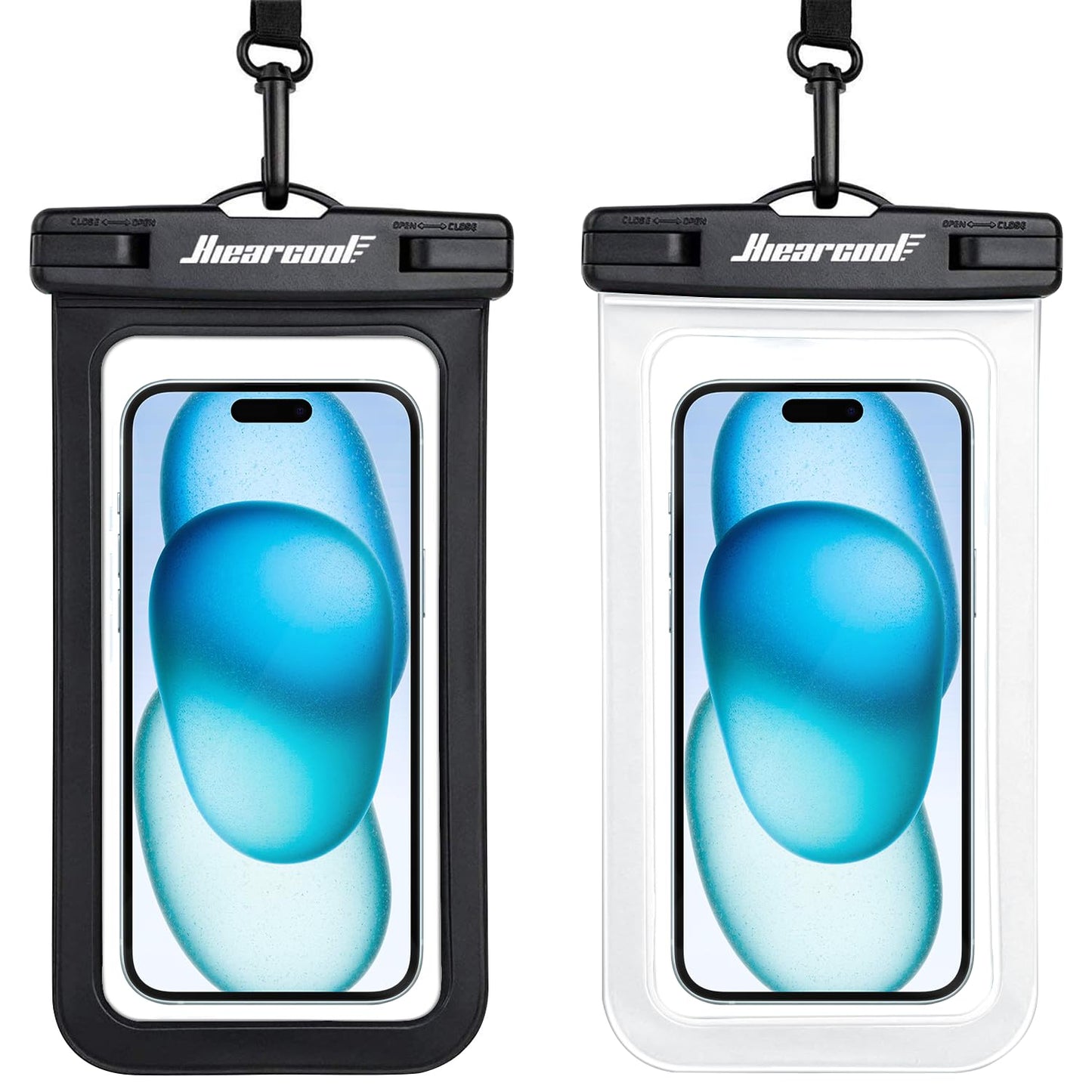 Hiearcool Waterproof Phone Pouch, Waterproof Phone Case for iPhone 16 15 14 13 Pro Max, IPX8 Cellphone Dry Bag Beach Cruise Ship Essentials 2Pack-8.3"