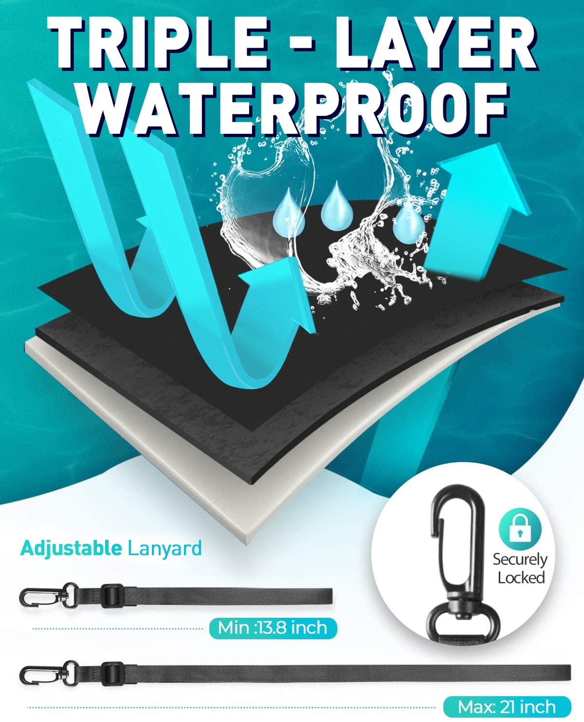 Hiearcool Waterproof Phone Pouch, Waterproof Phone Case for iPhone 16 15 14 13 Pro Max, IPX8 Cellphone Dry Bag Beach Cruise Ship Essentials 2Pack-8.3"