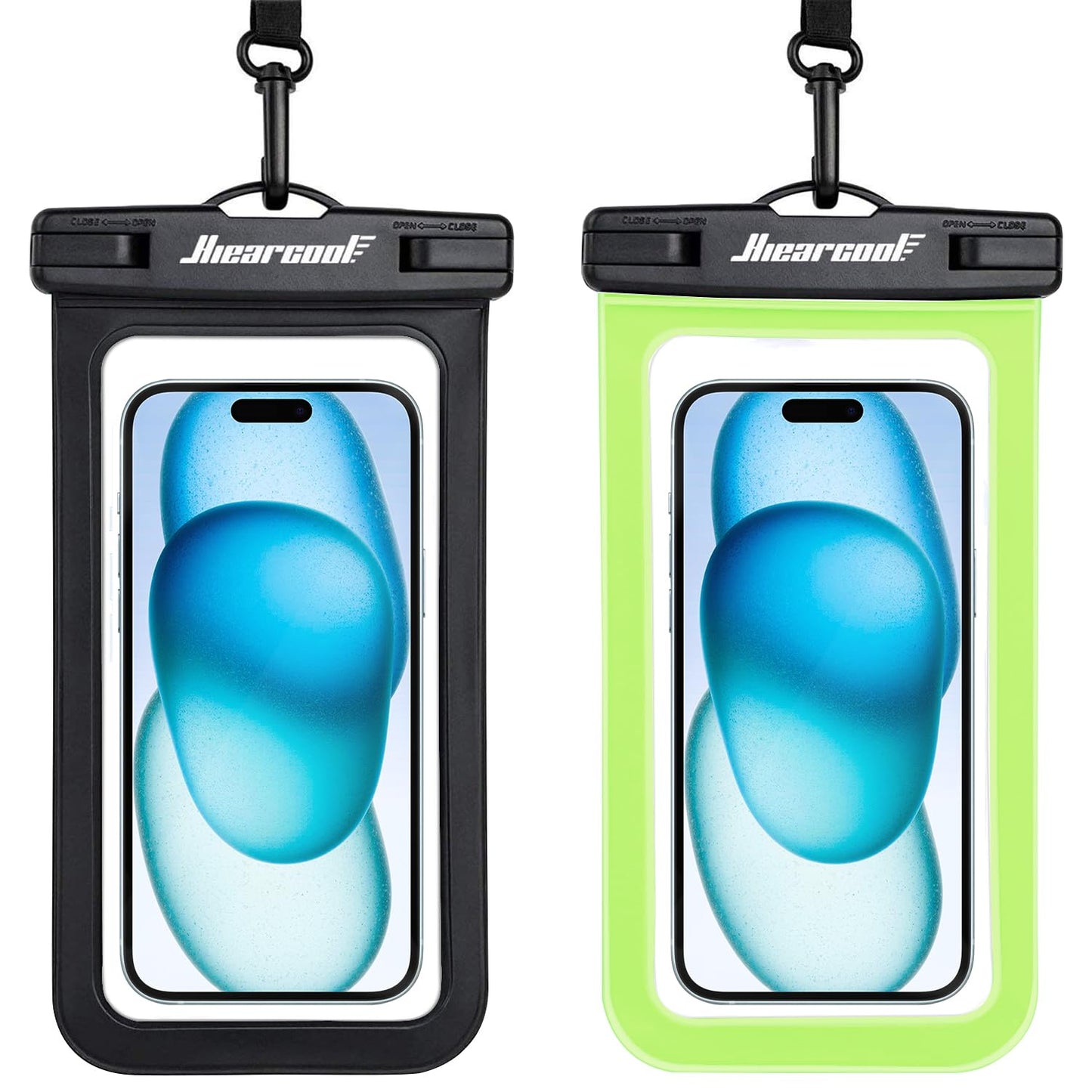 Hiearcool Waterproof Phone Pouch, Waterproof Phone Case for iPhone 16 15 14 13 Pro Max, IPX8 Cellphone Dry Bag Beach Cruise Ship Essentials 2Pack-8.3"