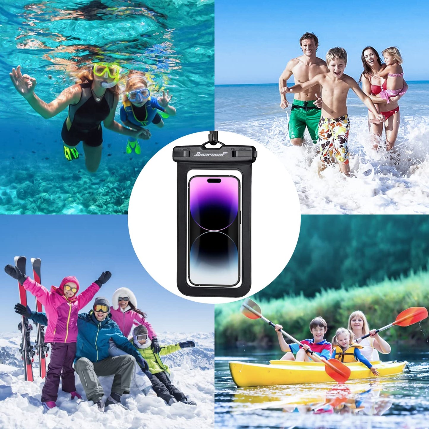 Hiearcool Waterproof Phone Pouch, Waterproof Phone Case for iPhone 16 15 14 13 Pro Max, IPX8 Cellphone Dry Bag Beach Cruise Ship Essentials 2Pack-8.3"