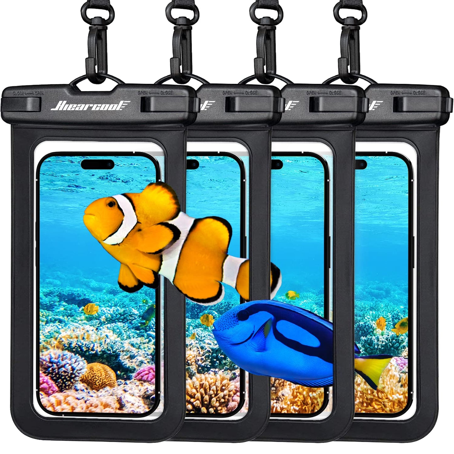 Hiearcool Waterproof Phone Pouch, Waterproof Phone Case for iPhone 16 15 14 13 Pro Max, IPX8 Cellphone Dry Bag Beach Cruise Ship Essentials 2Pack-8.3"