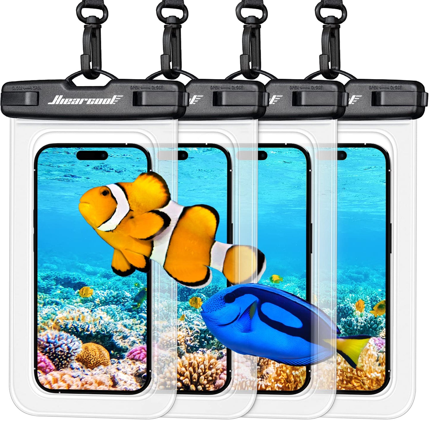 Hiearcool Waterproof Phone Pouch, Waterproof Phone Case for iPhone 16 15 14 13 Pro Max, IPX8 Cellphone Dry Bag Beach Cruise Ship Essentials 2Pack-8.3"