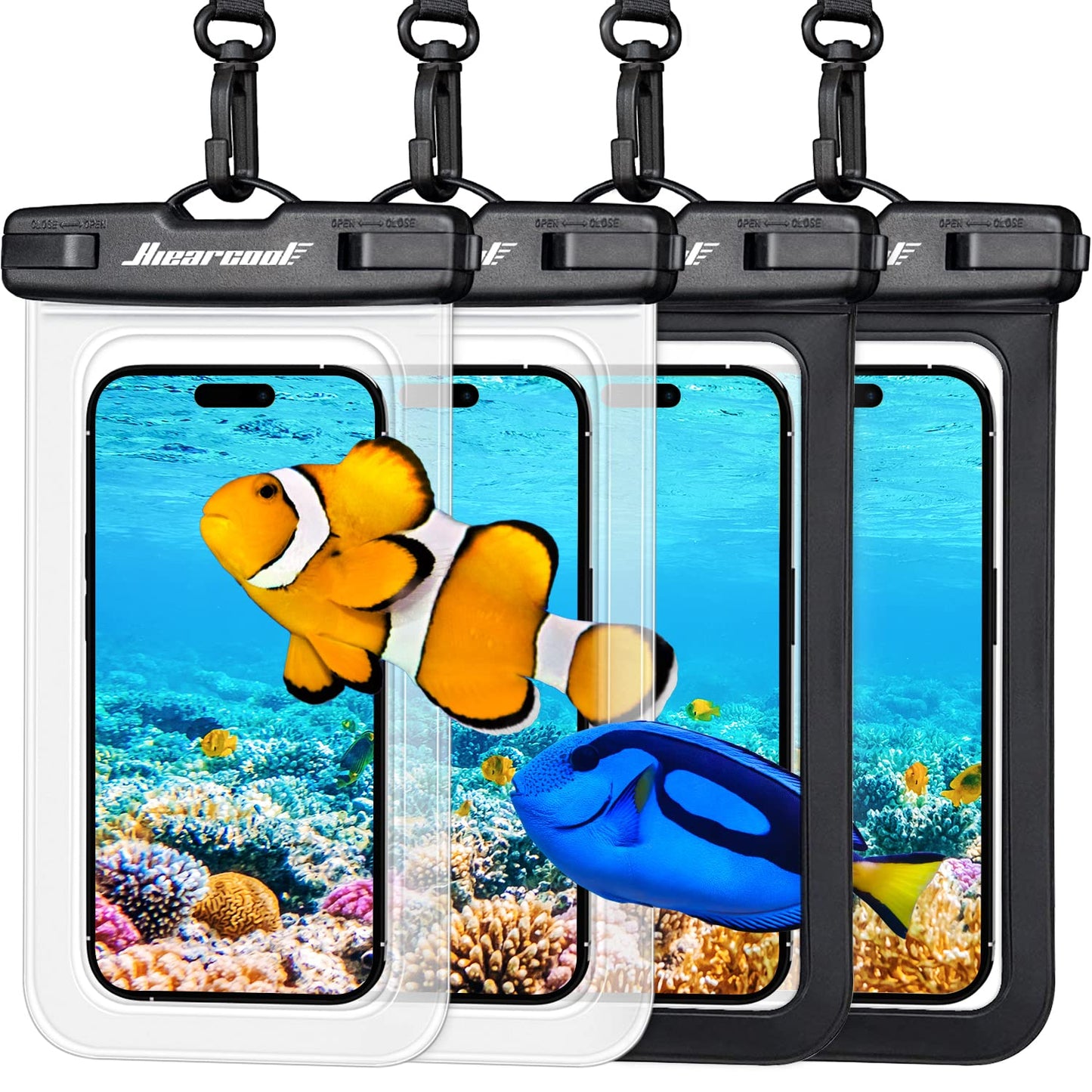 Hiearcool Waterproof Phone Pouch, Waterproof Phone Case for iPhone 16 15 14 13 Pro Max, IPX8 Cellphone Dry Bag Beach Cruise Ship Essentials 2Pack-8.3"