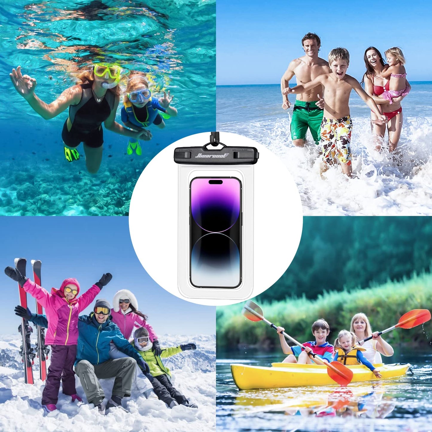 Hiearcool Waterproof Phone Pouch, Waterproof Phone Case for iPhone 16 15 14 13 Pro Max, IPX8 Cellphone Dry Bag Beach Cruise Ship Essentials 2Pack-8.3"
