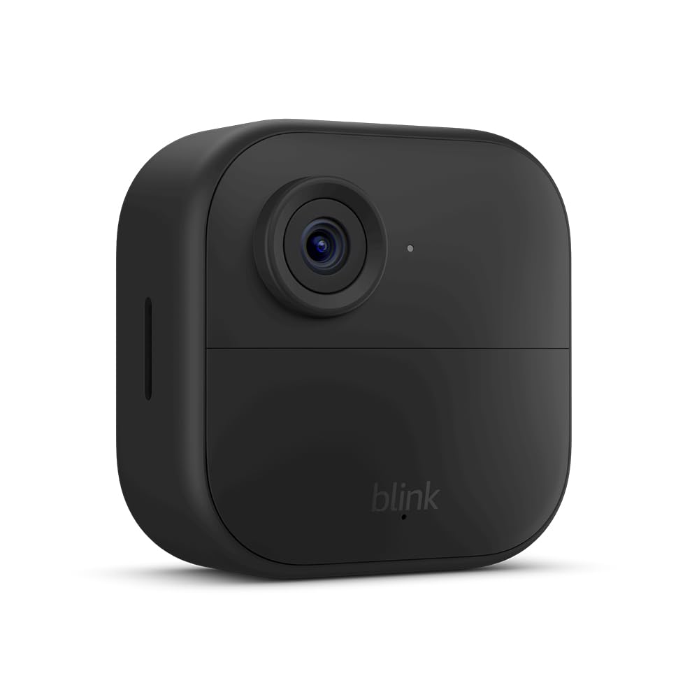 Blink Outdoor 4 (newest model) – Wireless smart security camera, two-year battery life, 1080p HD day and infrared night live view, two-way talk. Sync Module Core included – 3 camera system