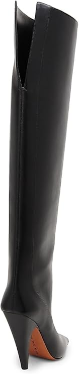 Spur 95MM Square Toe Knee-High Boots, 41 (11), Black