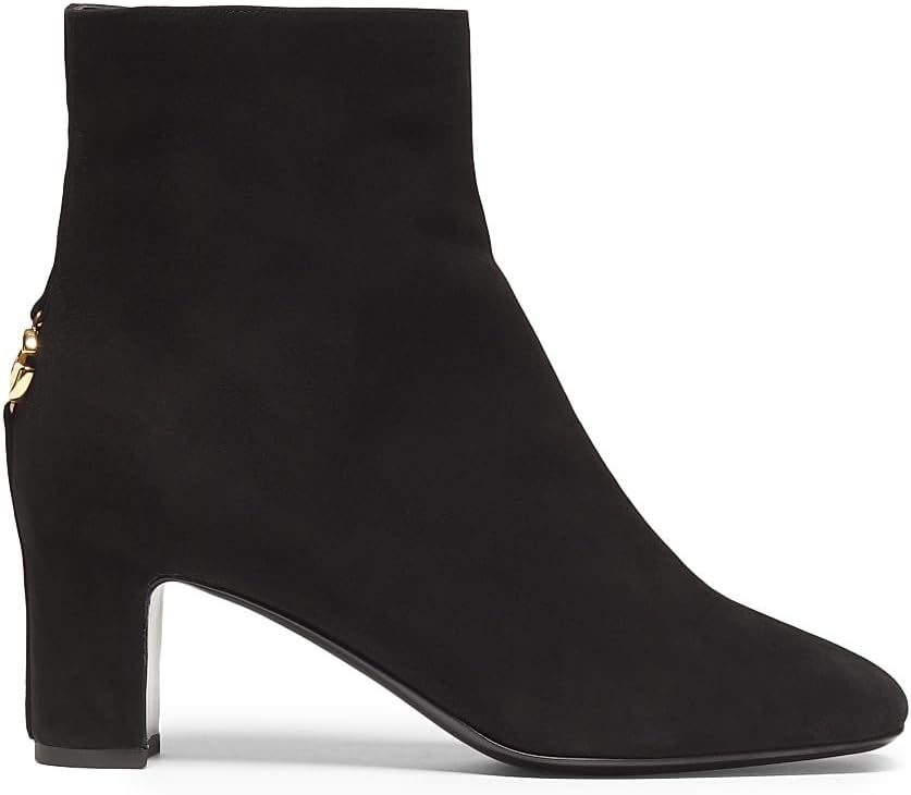 Suede Logo Ankle Boots, 39.5 (9.5), Nero
