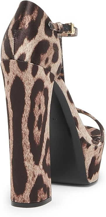 Raso Stampato145MM Leopard-Print Sandals, 37 (7), Leopard Print