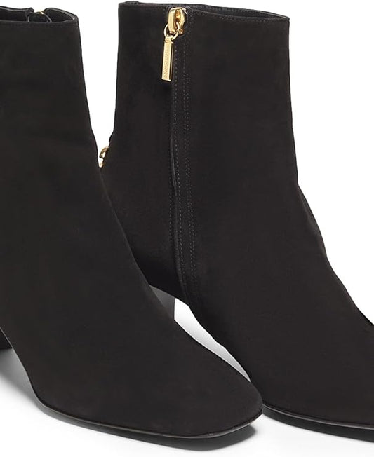 Suede Logo Ankle Boots, 39.5 (9.5), Nero
