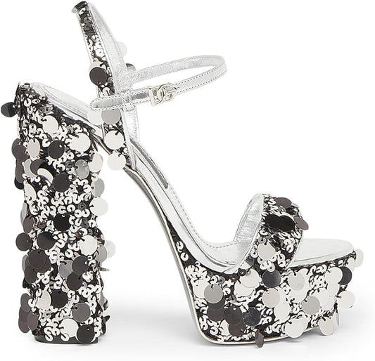 Paillettes 140MM Platform Sandals, 37 (7), Multi
