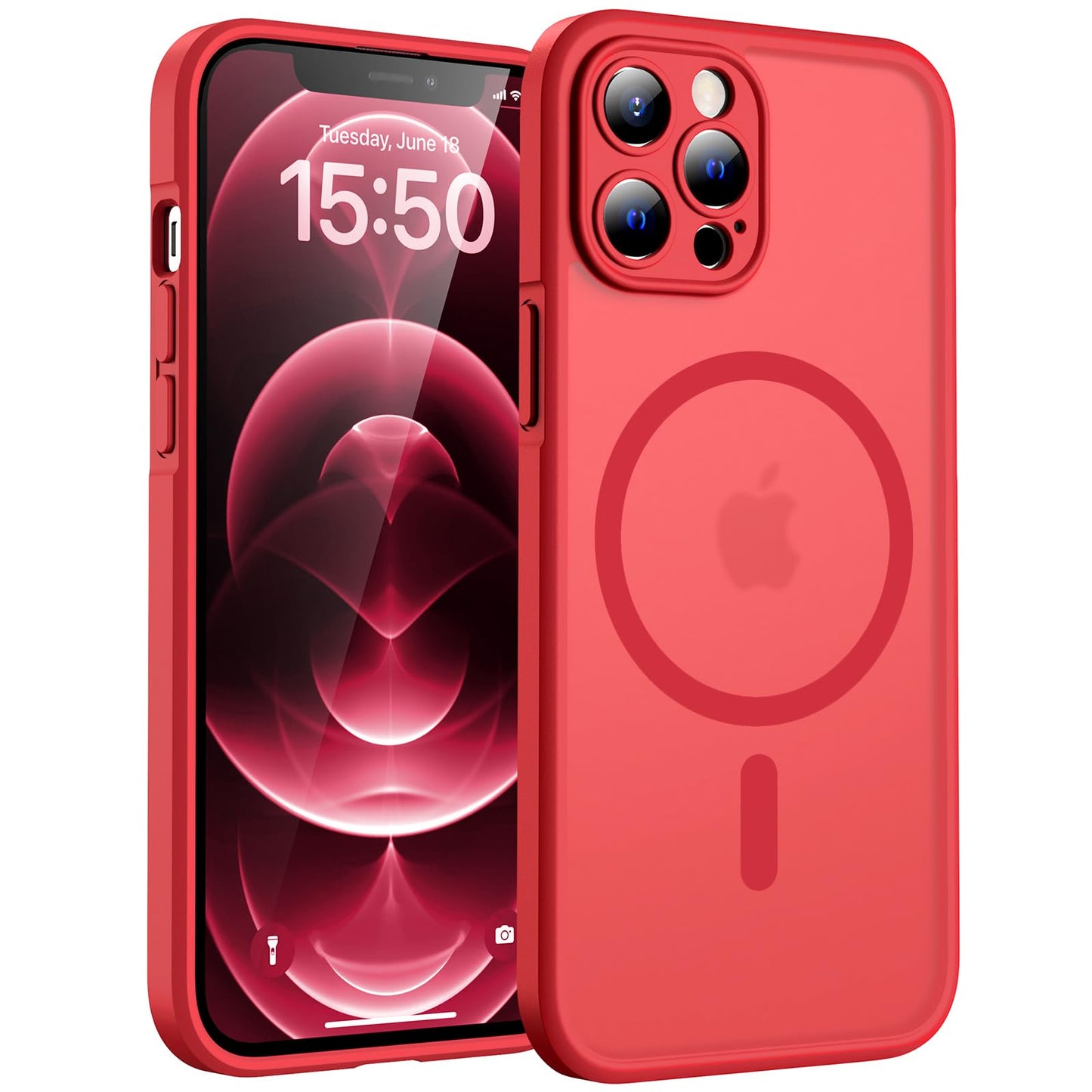 TOCOL for iPhone 16 Pro Max Case, Compatible with Magsafe, Full Camera Protection, Drop Protection, Magnetic Translucent Matte Back Bumper Phone Case for 16 Pro Max 6.9-Inch (Black)