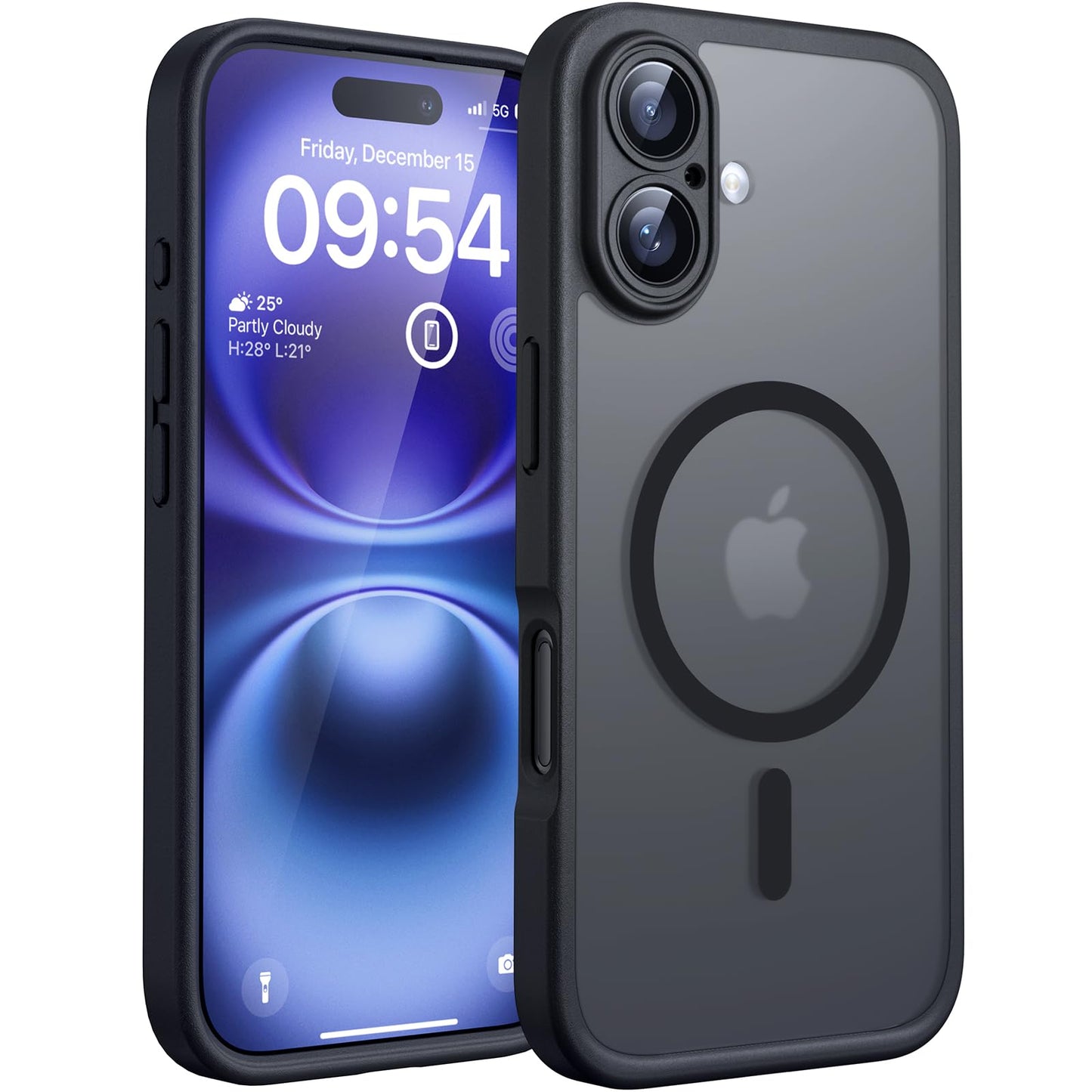 TOCOL for iPhone 16 Pro Max Case, Compatible with Magsafe, Full Camera Protection, Drop Protection, Magnetic Translucent Matte Back Bumper Phone Case for 16 Pro Max 6.9-Inch (Black)