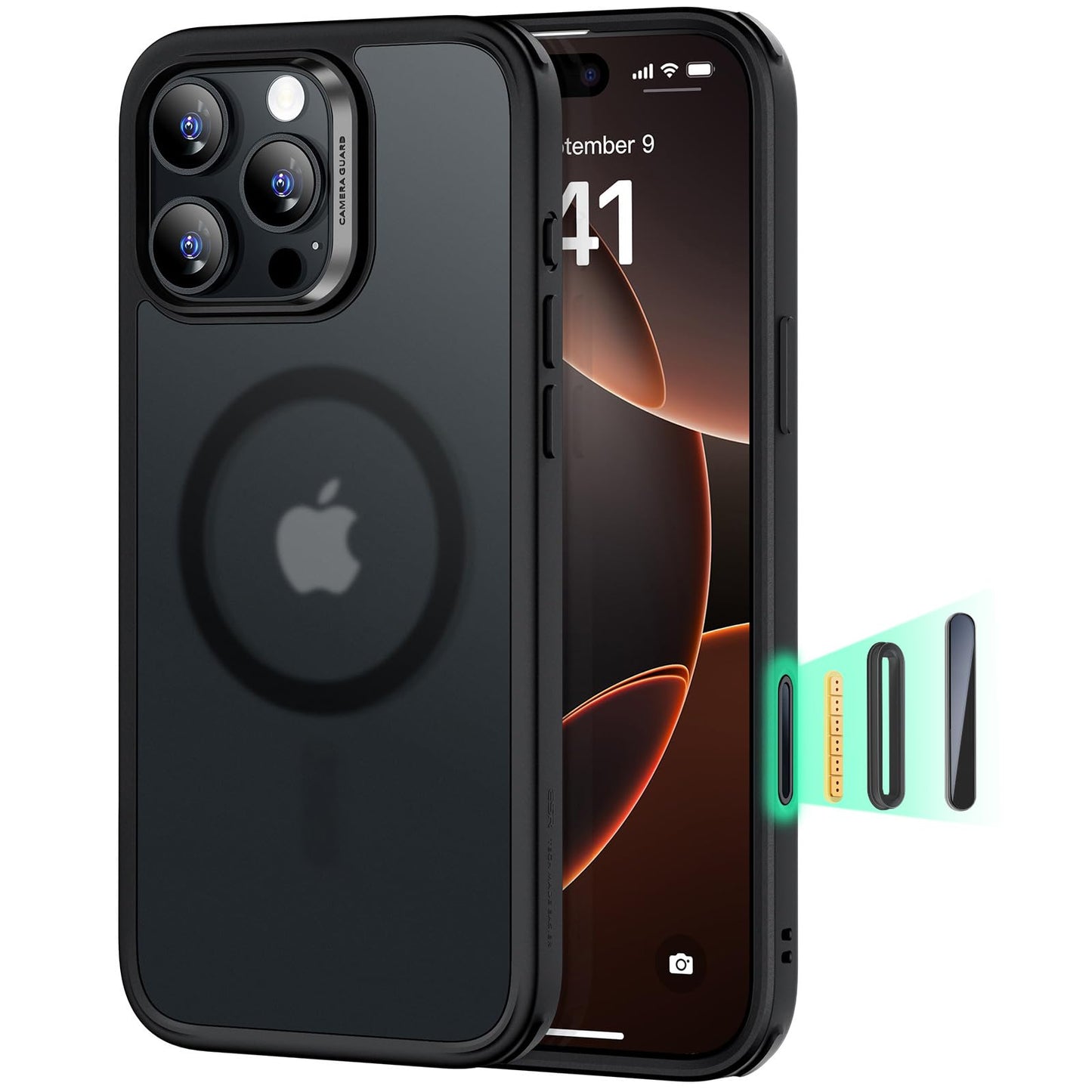 ESR for iPhone 16 Pro Max Case, Camera Control, Compatible with MagSafe, Shockproof Military-Grade Protection, Magnetic Phone Case for iPhone 16 Pro Max, Classic Hybrid Case (HaloLock), Clear