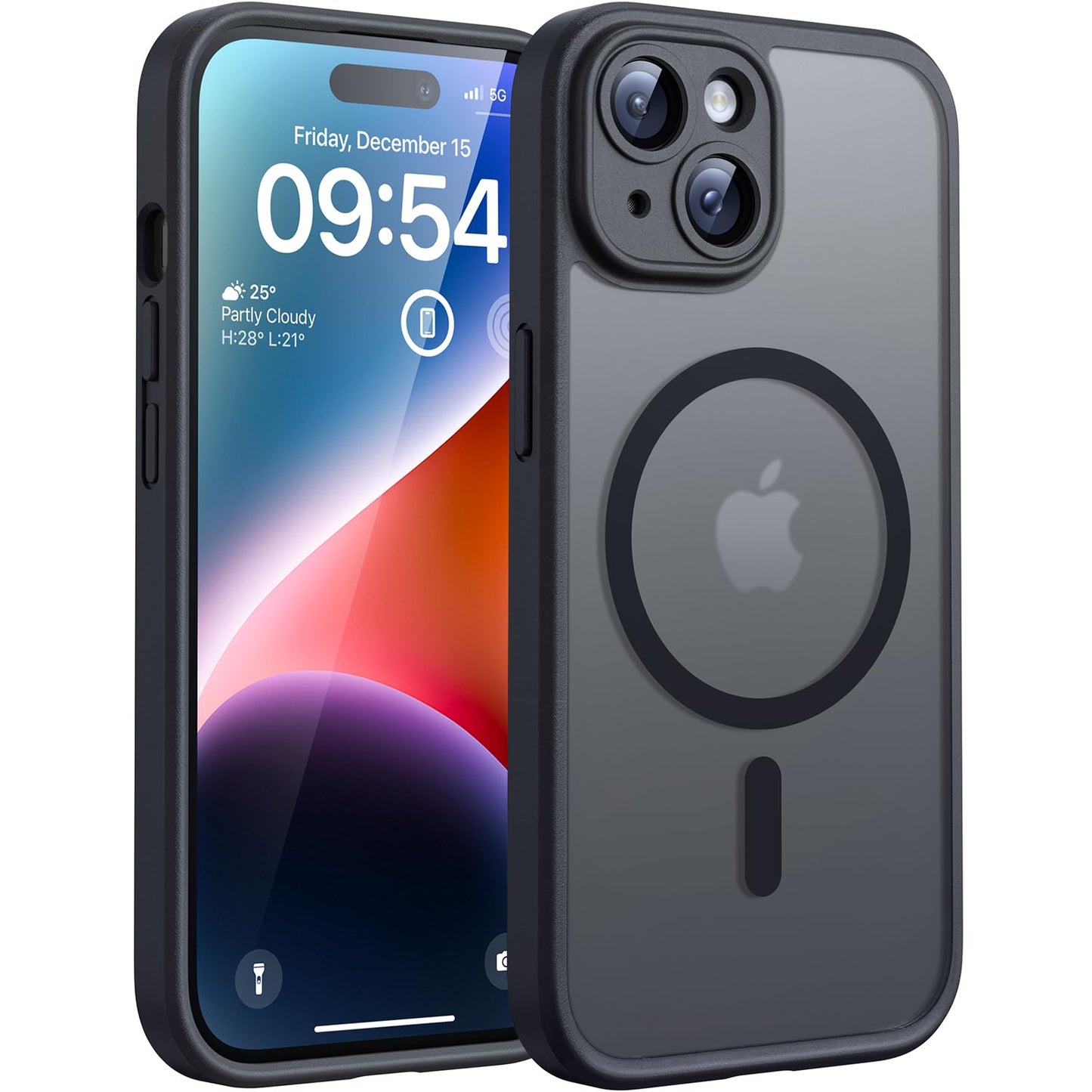 TOCOL for iPhone 16 Pro Max Case, Compatible with Magsafe, Full Camera Protection, Drop Protection, Magnetic Translucent Matte Back Bumper Phone Case for 16 Pro Max 6.9-Inch (Black)