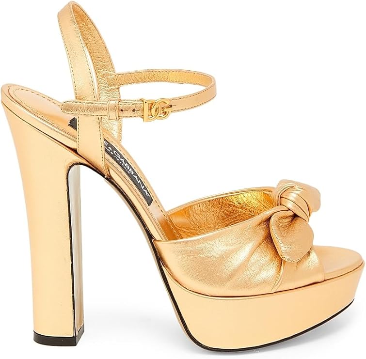 Special Opportunities Metallic Leather Platform Sandals, 37.5 (7.5), Oro