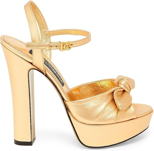 Special Opportunities Metallic Leather Platform Sandals, 37.5 (7.5), Oro