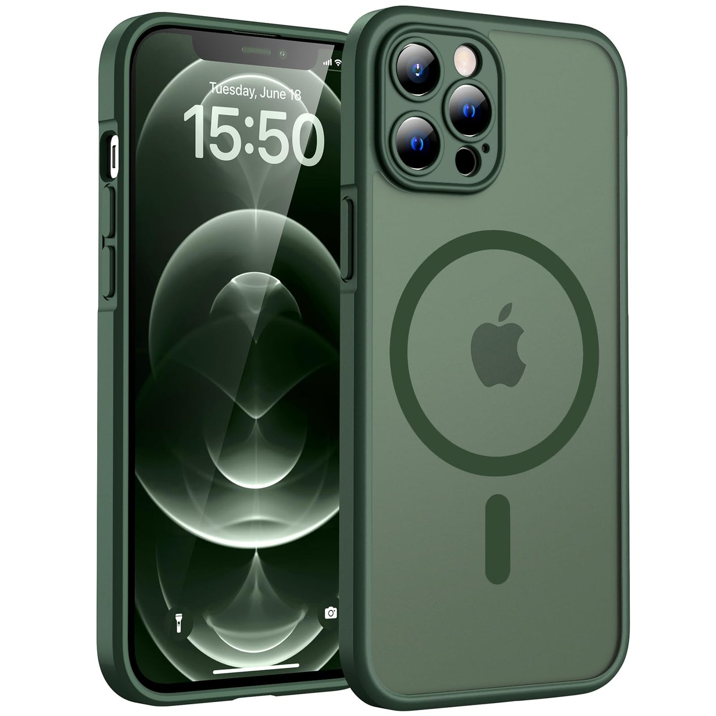 TOCOL for iPhone 16 Pro Max Case, Compatible with Magsafe, Full Camera Protection, Drop Protection, Magnetic Translucent Matte Back Bumper Phone Case for 16 Pro Max 6.9-Inch (Black)