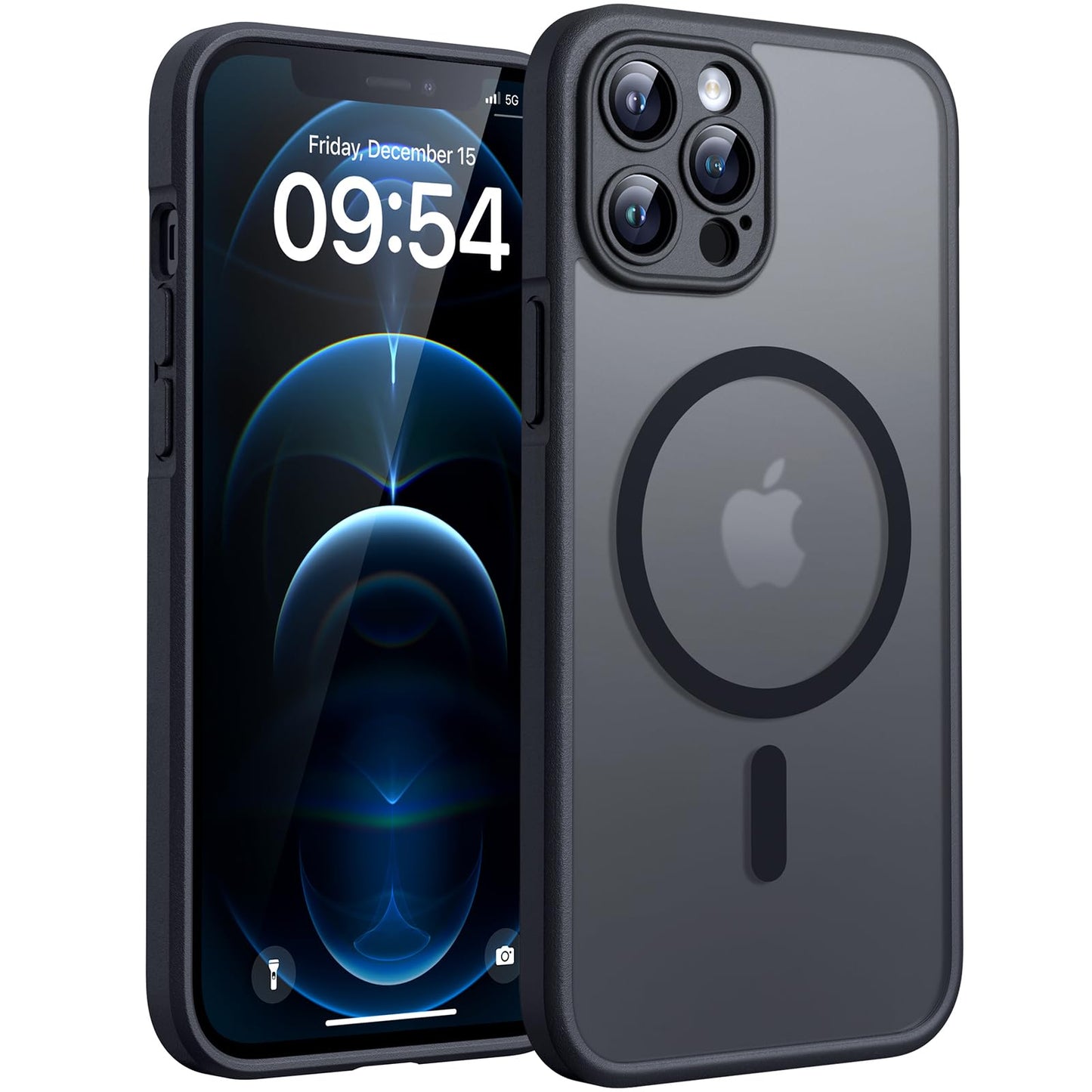 TOCOL for iPhone 16 Pro Max Case, Compatible with Magsafe, Full Camera Protection, Drop Protection, Magnetic Translucent Matte Back Bumper Phone Case for 16 Pro Max 6.9-Inch (Black)