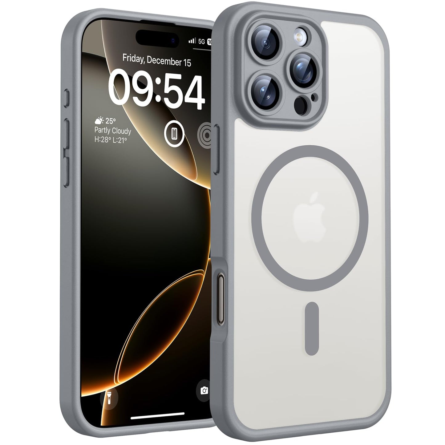 TOCOL for iPhone 16 Pro Max Case, Compatible with Magsafe, Full Camera Protection, Drop Protection, Magnetic Translucent Matte Back Bumper Phone Case for 16 Pro Max 6.9-Inch (Black)
