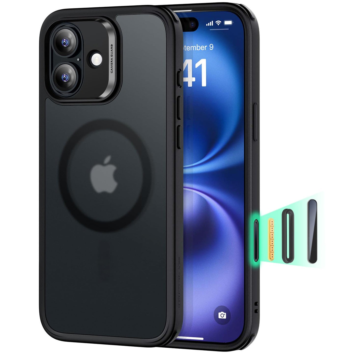 ESR for iPhone 16 Pro Max Case, Camera Control, Compatible with MagSafe, Shockproof Military-Grade Protection, Magnetic Phone Case for iPhone 16 Pro Max, Classic Hybrid Case (HaloLock), Clear