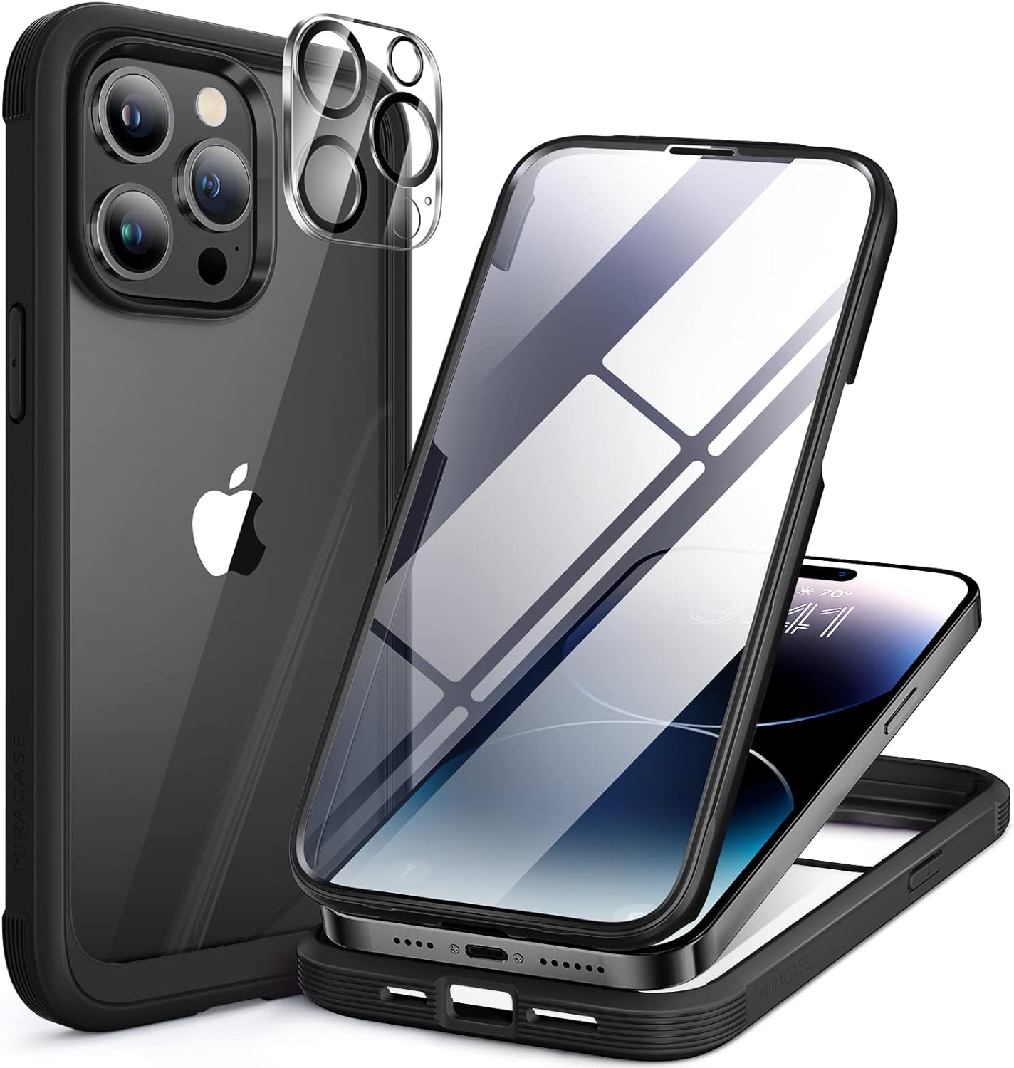 Miracase Magnetic for iPhone 16 Pro Max Case 6.9'' [Compatible with MagSafe] Full-Body Phone case with Built-in Glass Screen Protector& Camera Protector,Drop Proof 16 Pro Max Cover,Desert Brown