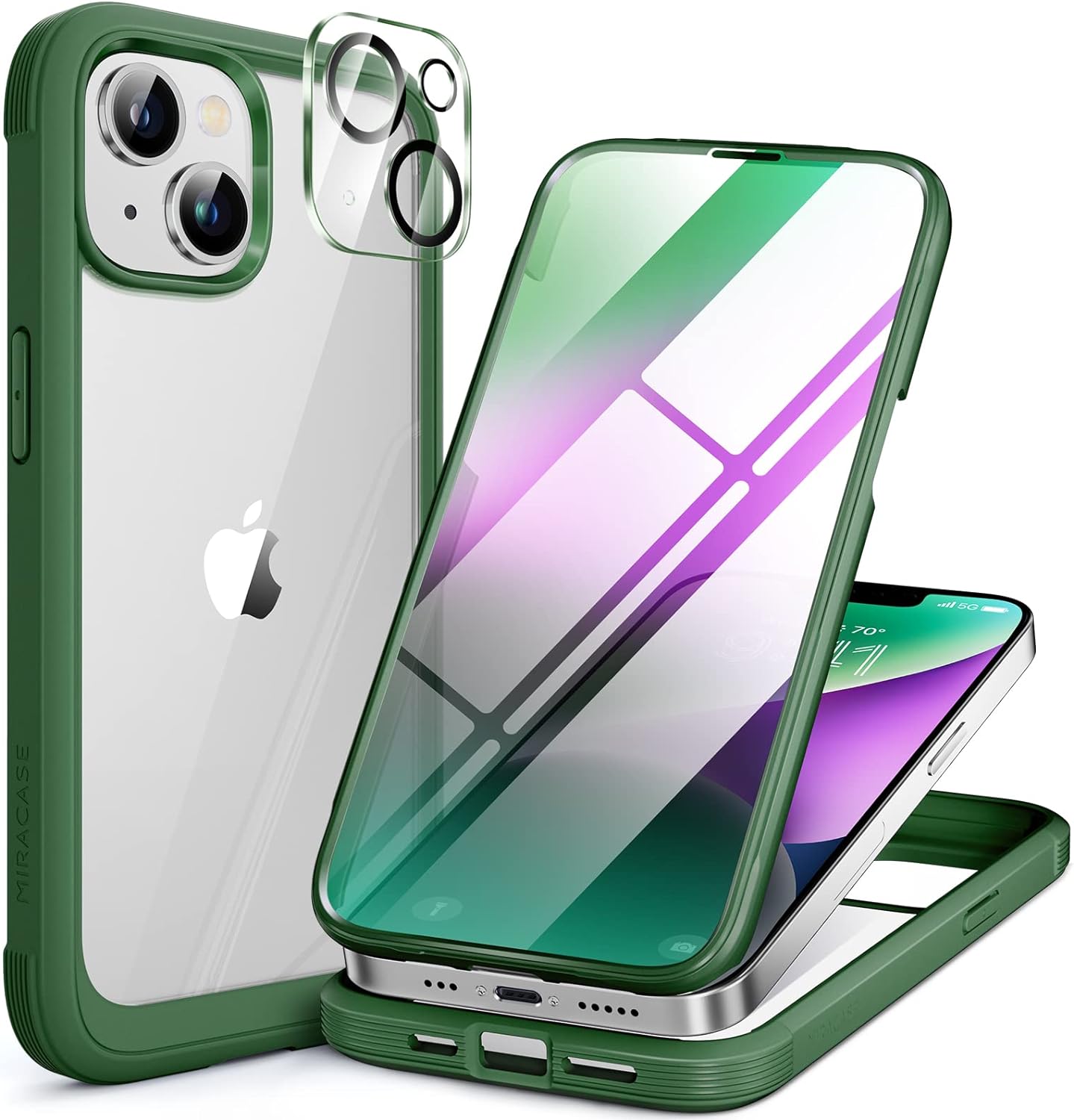 Miracase Magnetic for iPhone 16 Pro Max Case 6.9'' [Compatible with MagSafe] Full-Body Phone case with Built-in Glass Screen Protector& Camera Protector,Drop Proof 16 Pro Max Cover,Desert Brown