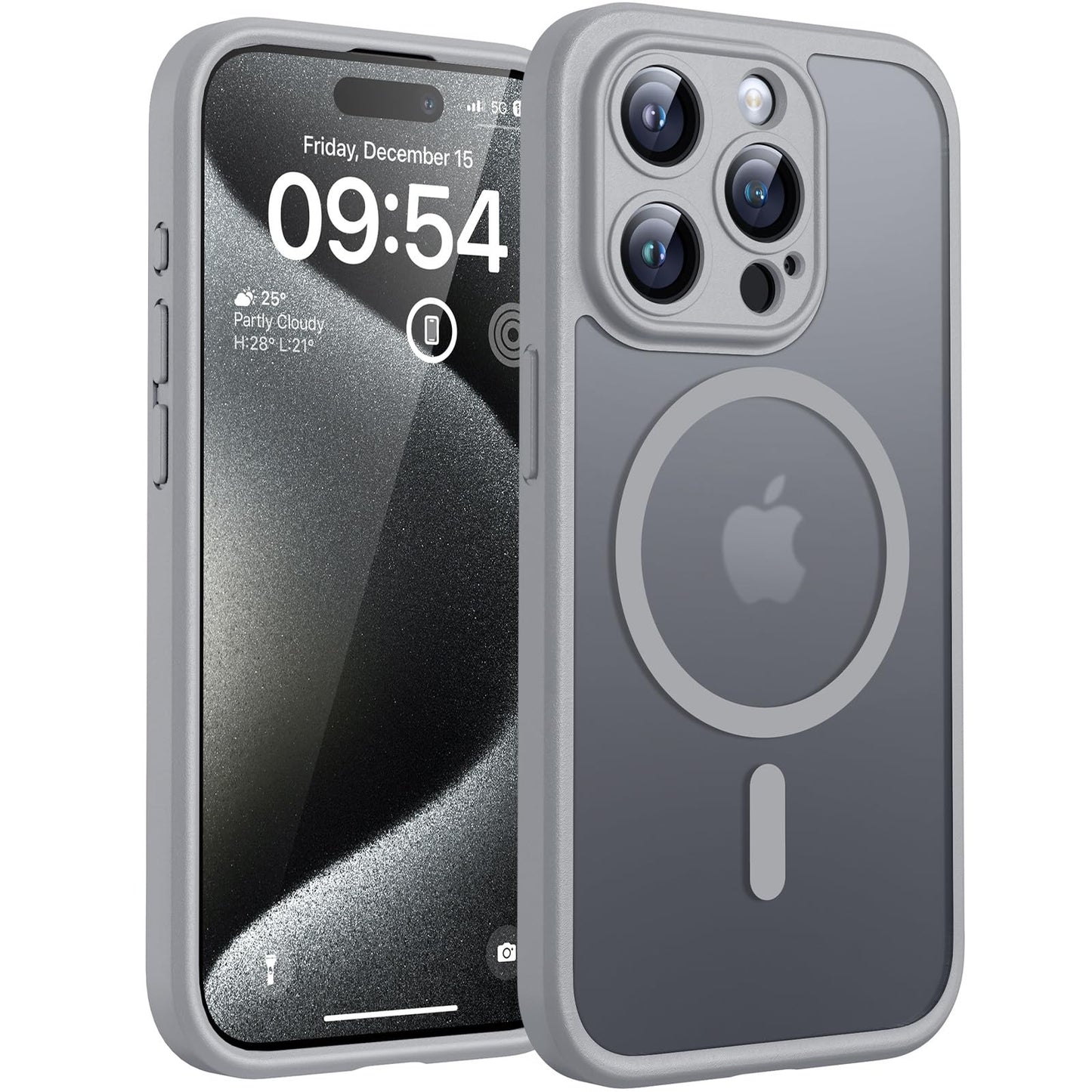 TOCOL for iPhone 16 Pro Max Case, Compatible with Magsafe, Full Camera Protection, Drop Protection, Magnetic Translucent Matte Back Bumper Phone Case for 16 Pro Max 6.9-Inch (Black)