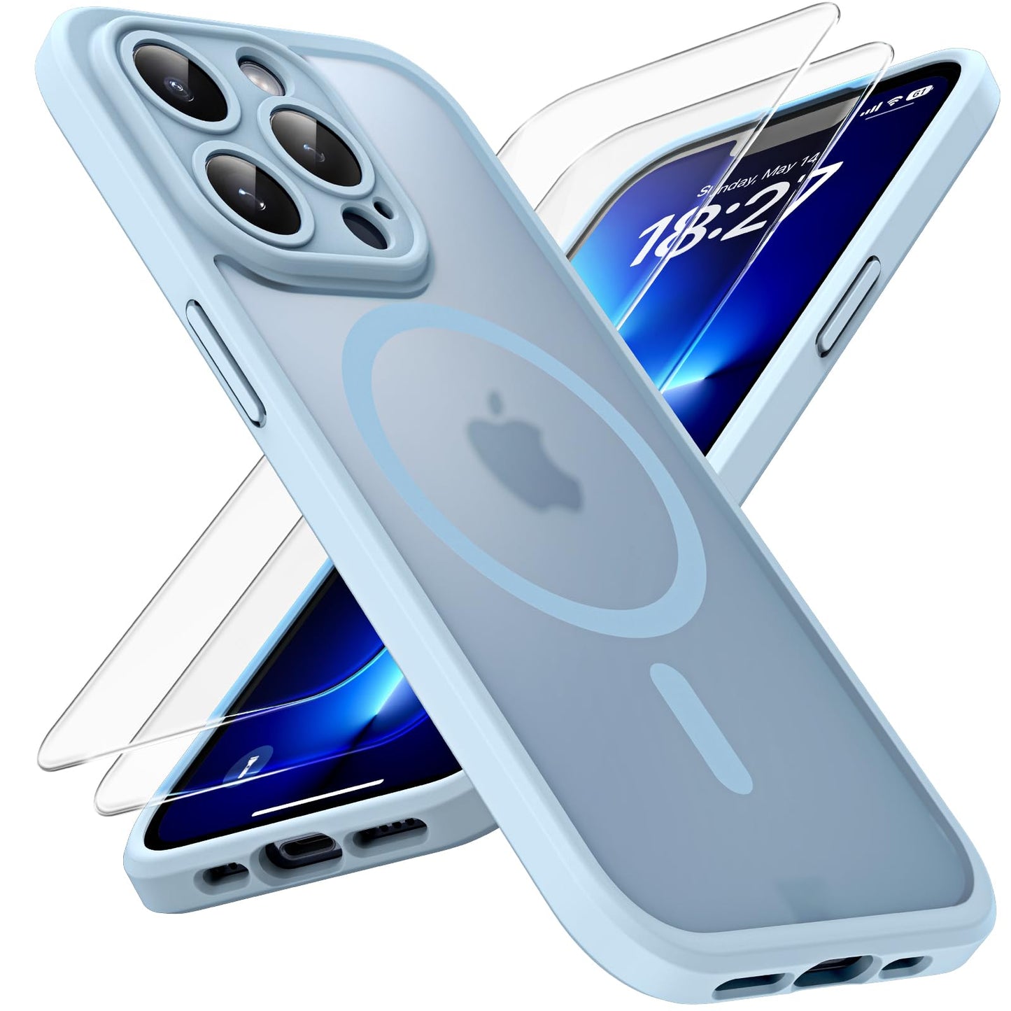 TOCOL for iPhone 16 Pro Max Case, Compatible with Magsafe, Full Camera Protection, Drop Protection, Magnetic Translucent Matte Back Bumper Phone Case for 16 Pro Max 6.9-Inch (Black)