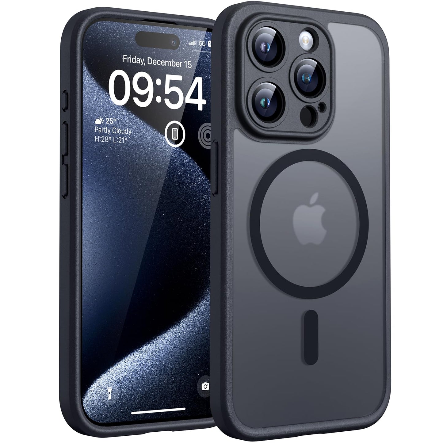 TOCOL for iPhone 16 Pro Max Case, Compatible with Magsafe, Full Camera Protection, Drop Protection, Magnetic Translucent Matte Back Bumper Phone Case for 16 Pro Max 6.9-Inch (Black)