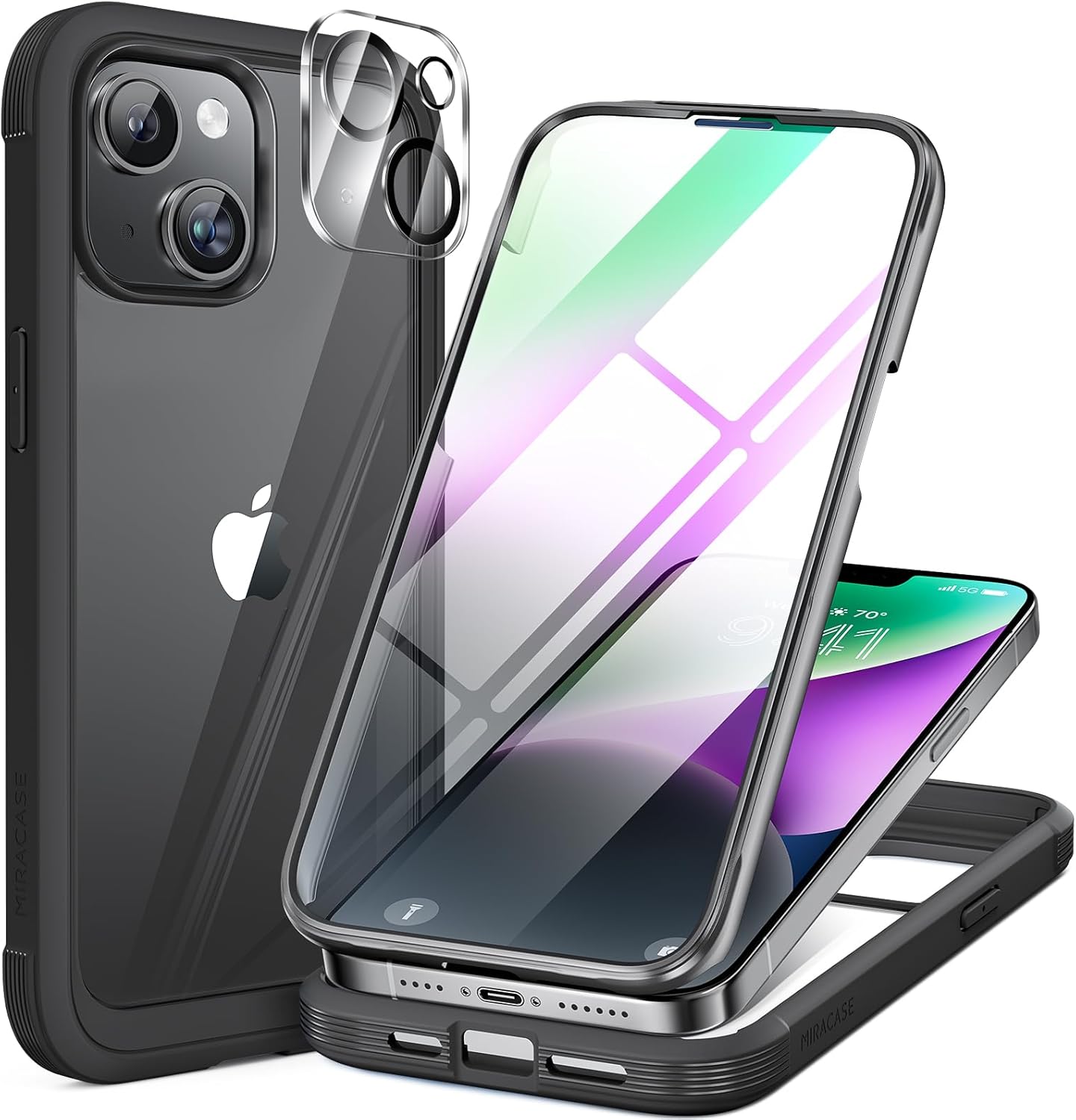 Miracase Magnetic for iPhone 16 Pro Max Case 6.9'' [Compatible with MagSafe] Full-Body Phone case with Built-in Glass Screen Protector& Camera Protector,Drop Proof 16 Pro Max Cover,Desert Brown