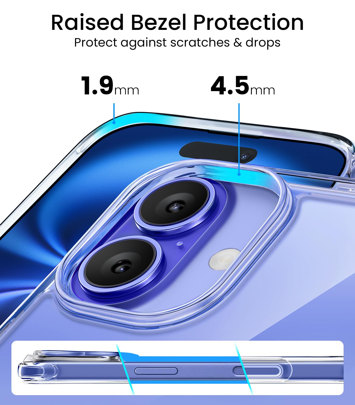 Mkeke for iPhone 16 Pro Max Case Clear [Not-Yellowing] [Military-Grade Drop Protection] Shockproof Protective Clear iPhone 16 Pro Max Case Phone Bumper case for Apple 6.9 inch 2024