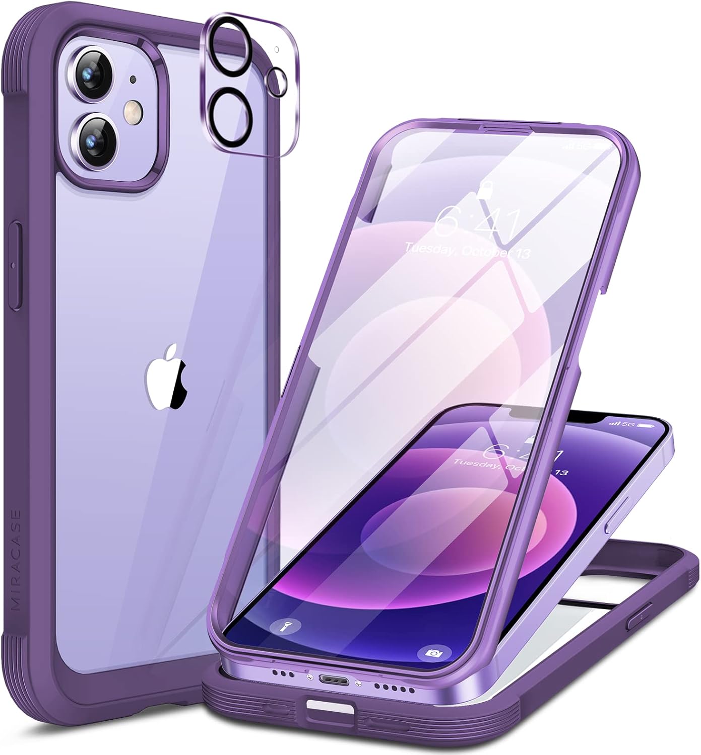 Miracase Magnetic for iPhone 16 Pro Max Case 6.9'' [Compatible with MagSafe] Full-Body Phone case with Built-in Glass Screen Protector& Camera Protector,Drop Proof 16 Pro Max Cover,Desert Brown