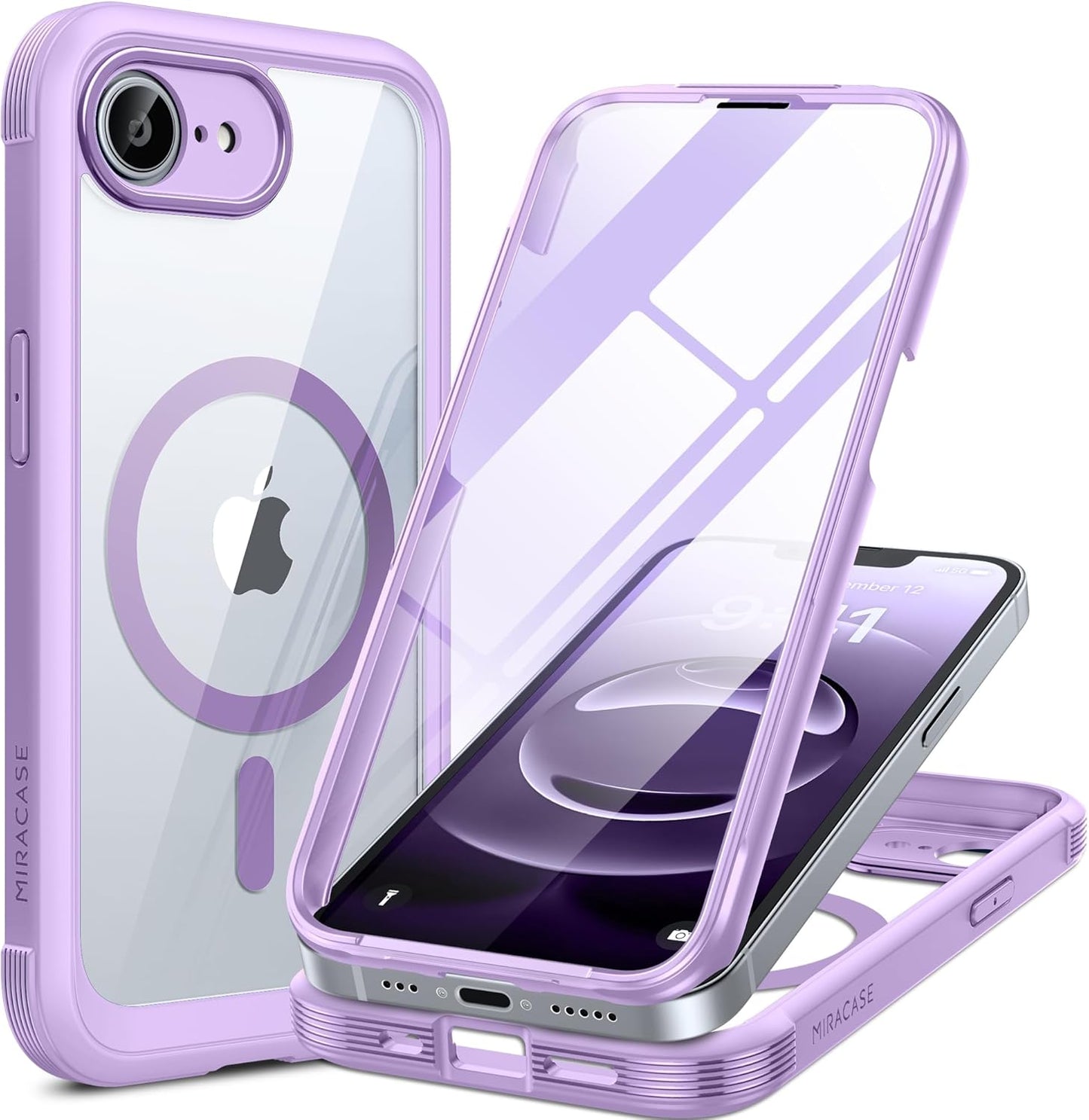 Miracase Magnetic for iPhone 16 Pro Max Case 6.9'' [Compatible with MagSafe] Full-Body Phone case with Built-in Glass Screen Protector& Camera Protector,Drop Proof 16 Pro Max Cover,Desert Brown