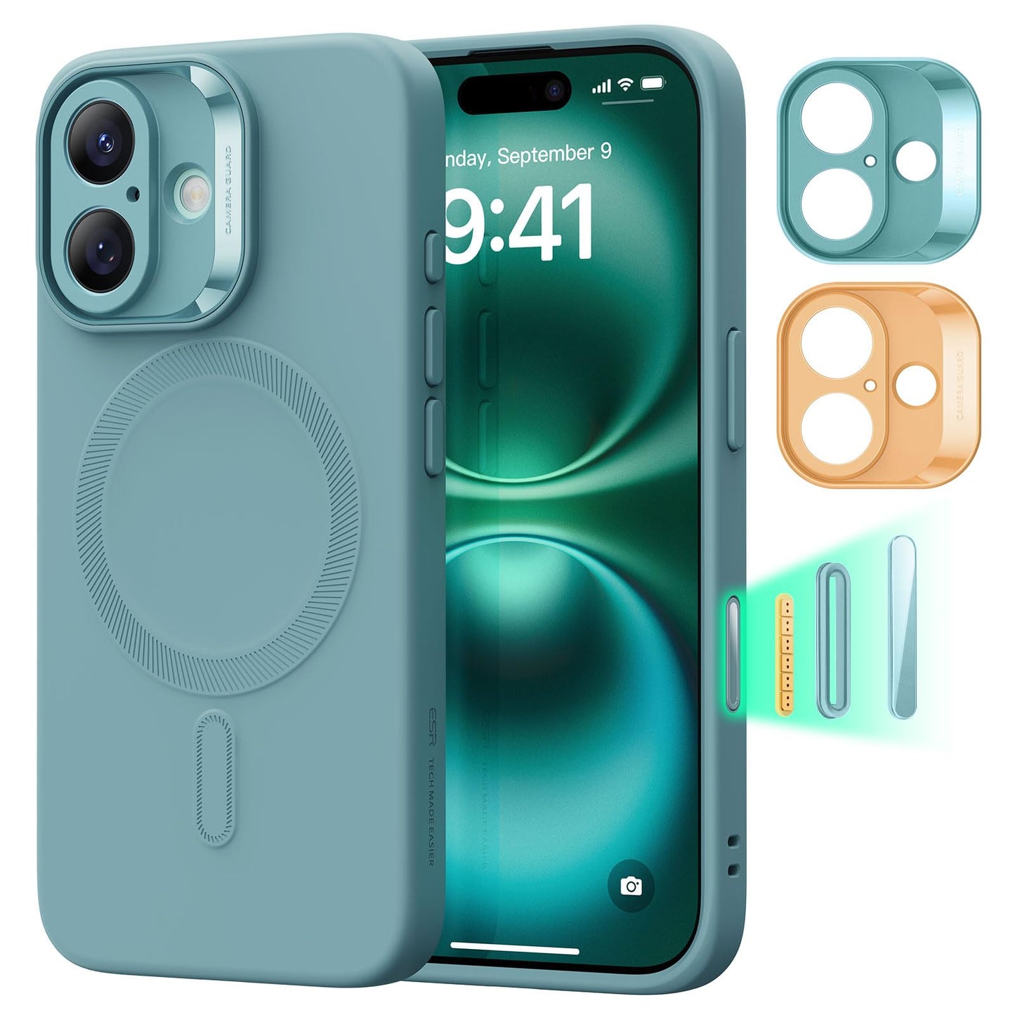 ESR for iPhone 16 Pro Max Case, Camera Control, Compatible with MagSafe, Shockproof Military-Grade Protection, Magnetic Phone Case for iPhone 16 Pro Max, Classic Hybrid Case (HaloLock), Clear