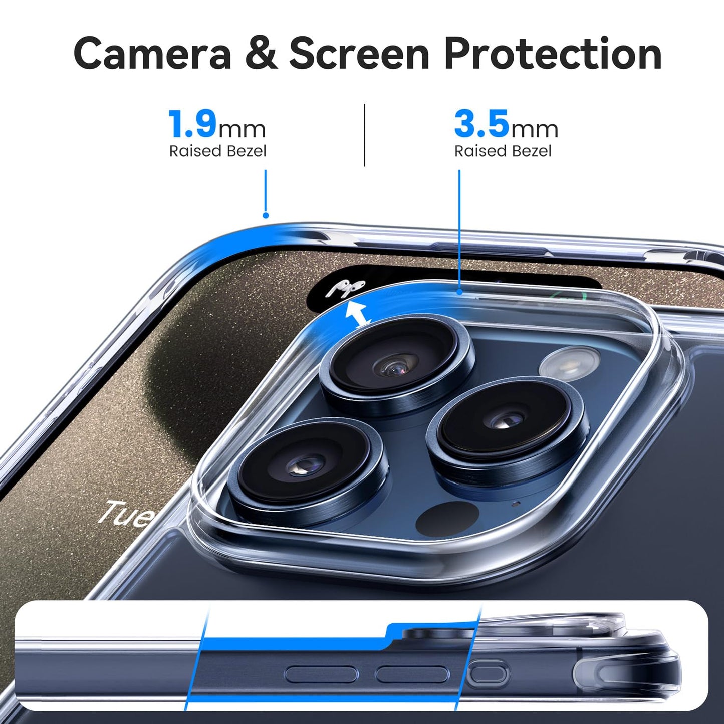 Mkeke for iPhone 16 Pro Max Case Clear [Not-Yellowing] [Military-Grade Drop Protection] Shockproof Protective Clear iPhone 16 Pro Max Case Phone Bumper case for Apple 6.9 inch 2024
