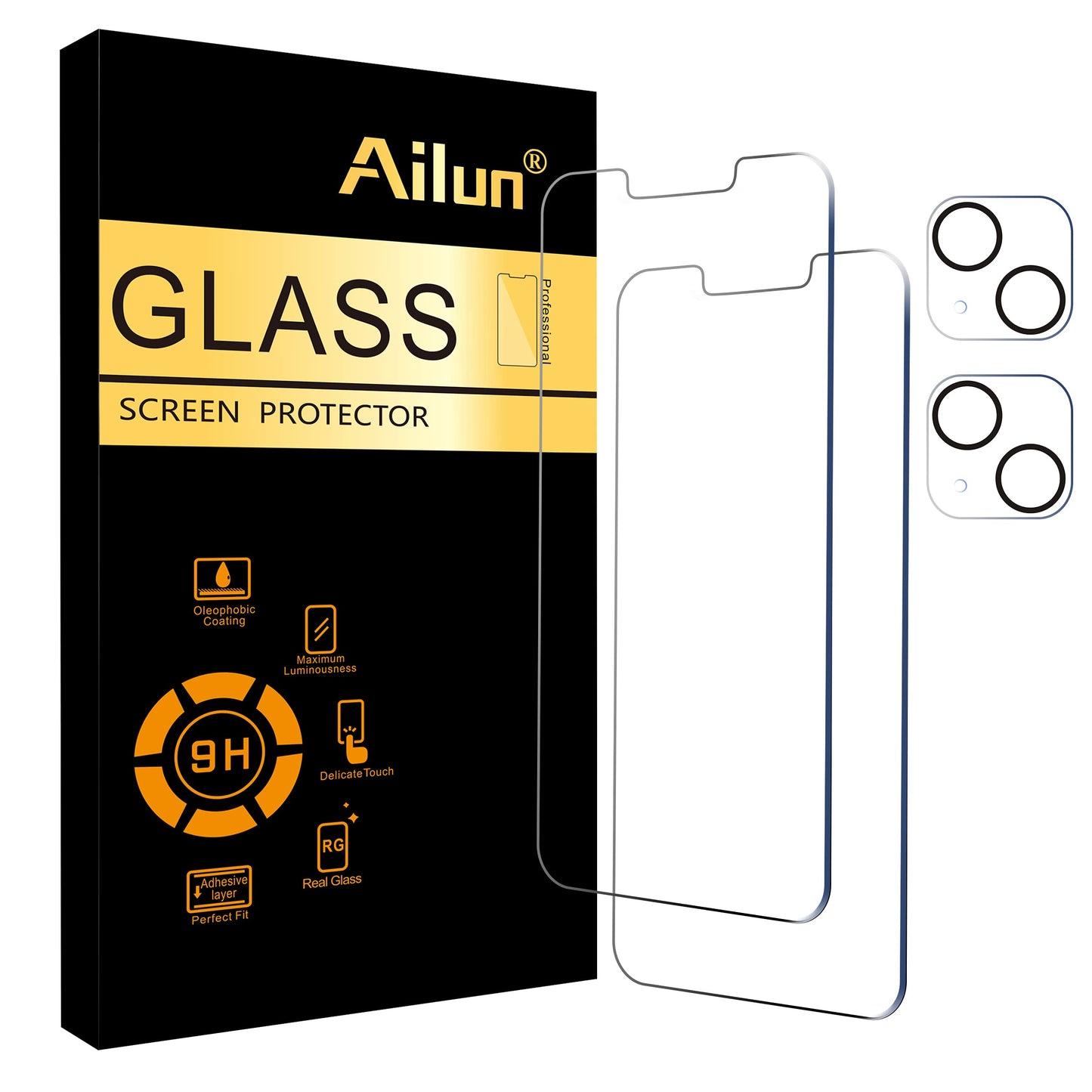 Ailun 5 Pack Screen Protector for iPhone 16 Pro Max [6.9 inch] + 3 Pack Camera Lens Protector with Installation Frame,Sensor Protection,Dynamic Island Compatible,Case Friendly Tempered Glass Film