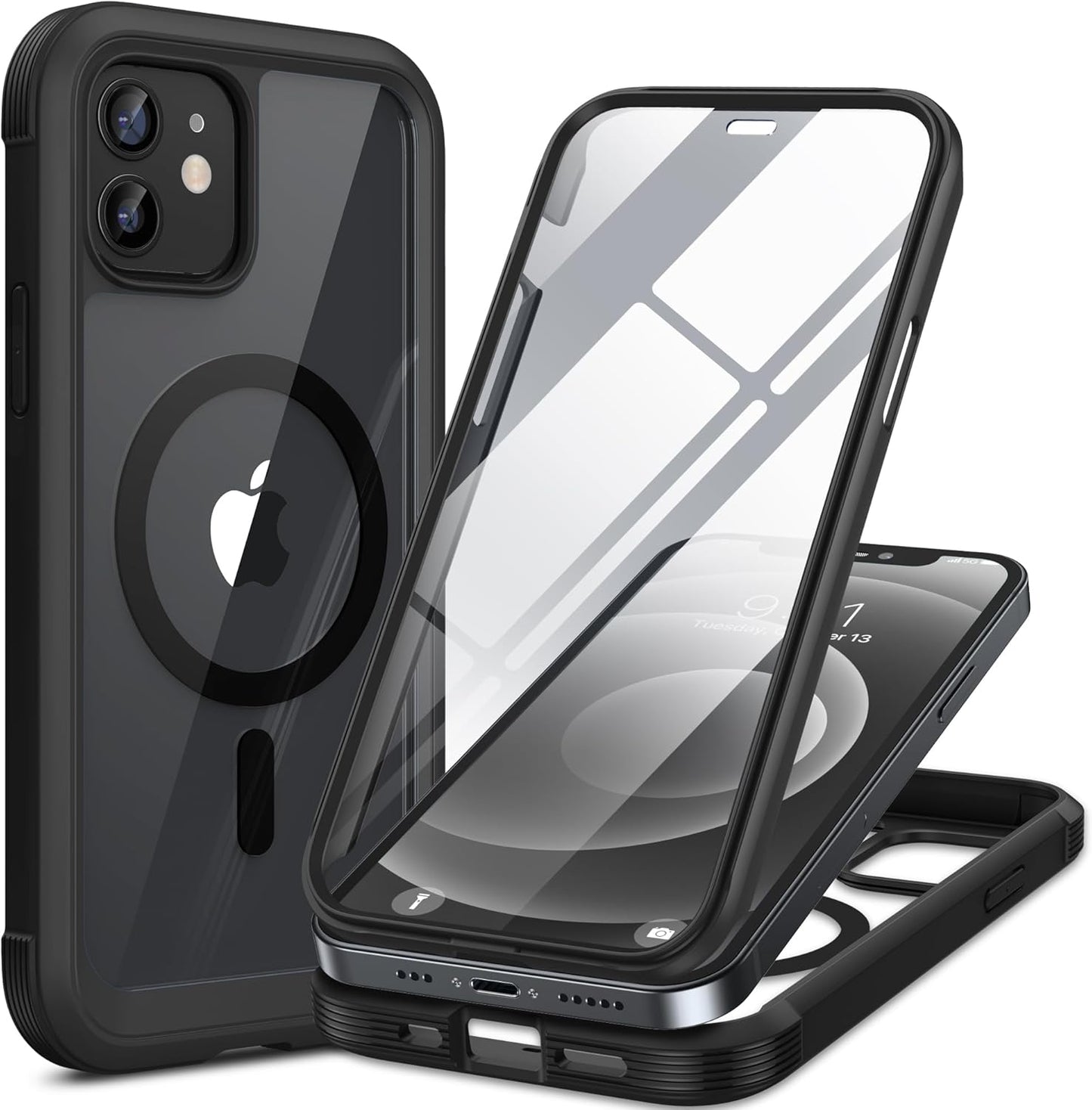 Miracase Magnetic for iPhone 16 Pro Max Case 6.9'' [Compatible with MagSafe] Full-Body Phone case with Built-in Glass Screen Protector& Camera Protector,Drop Proof 16 Pro Max Cover,Desert Brown