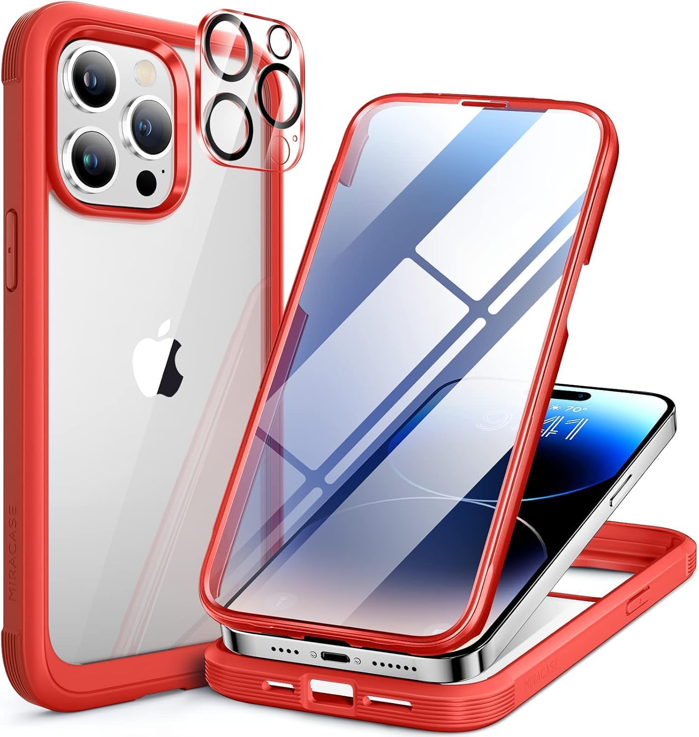 Miracase Magnetic for iPhone 16 Pro Max Case 6.9'' [Compatible with MagSafe] Full-Body Phone case with Built-in Glass Screen Protector& Camera Protector,Drop Proof 16 Pro Max Cover,Desert Brown