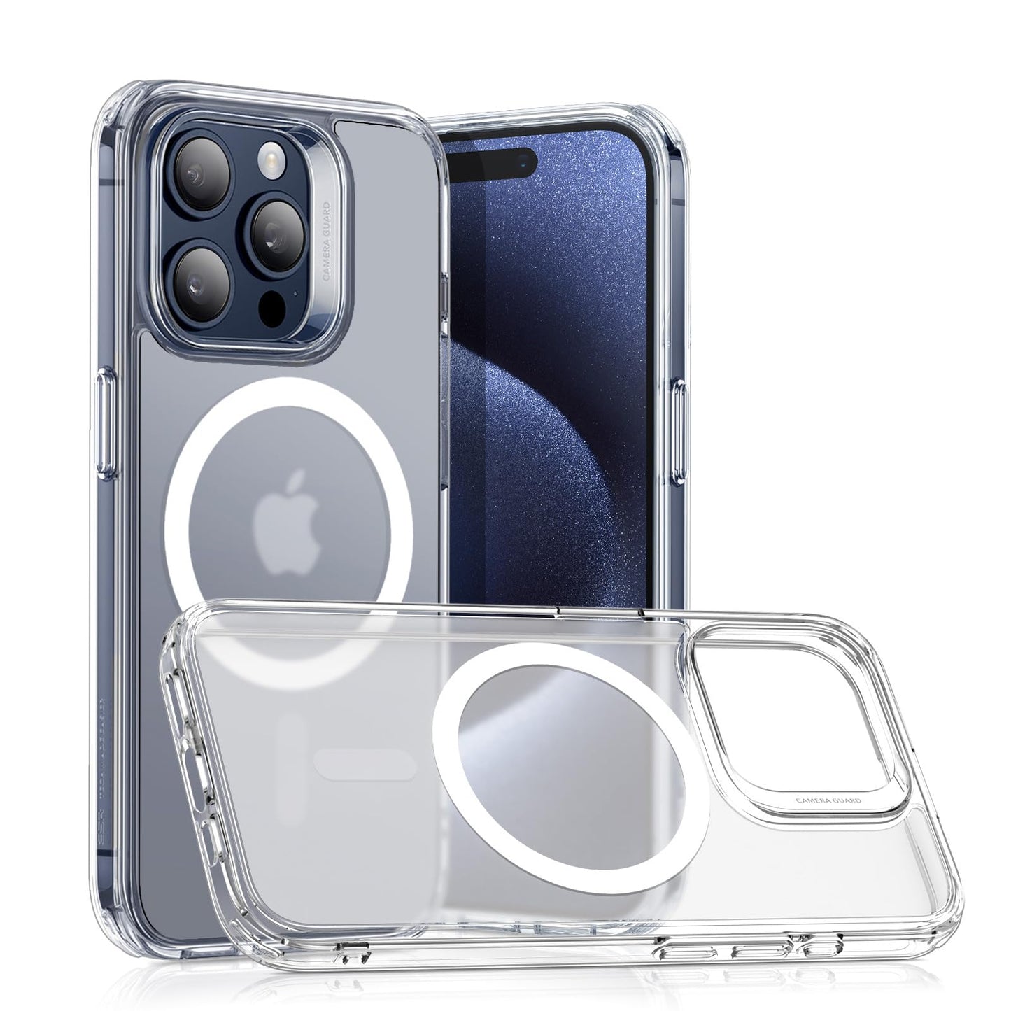 ESR for iPhone 16 Pro Max Case, Camera Control, Compatible with MagSafe, Shockproof Military-Grade Protection, Magnetic Phone Case for iPhone 16 Pro Max, Classic Hybrid Case (HaloLock), Clear