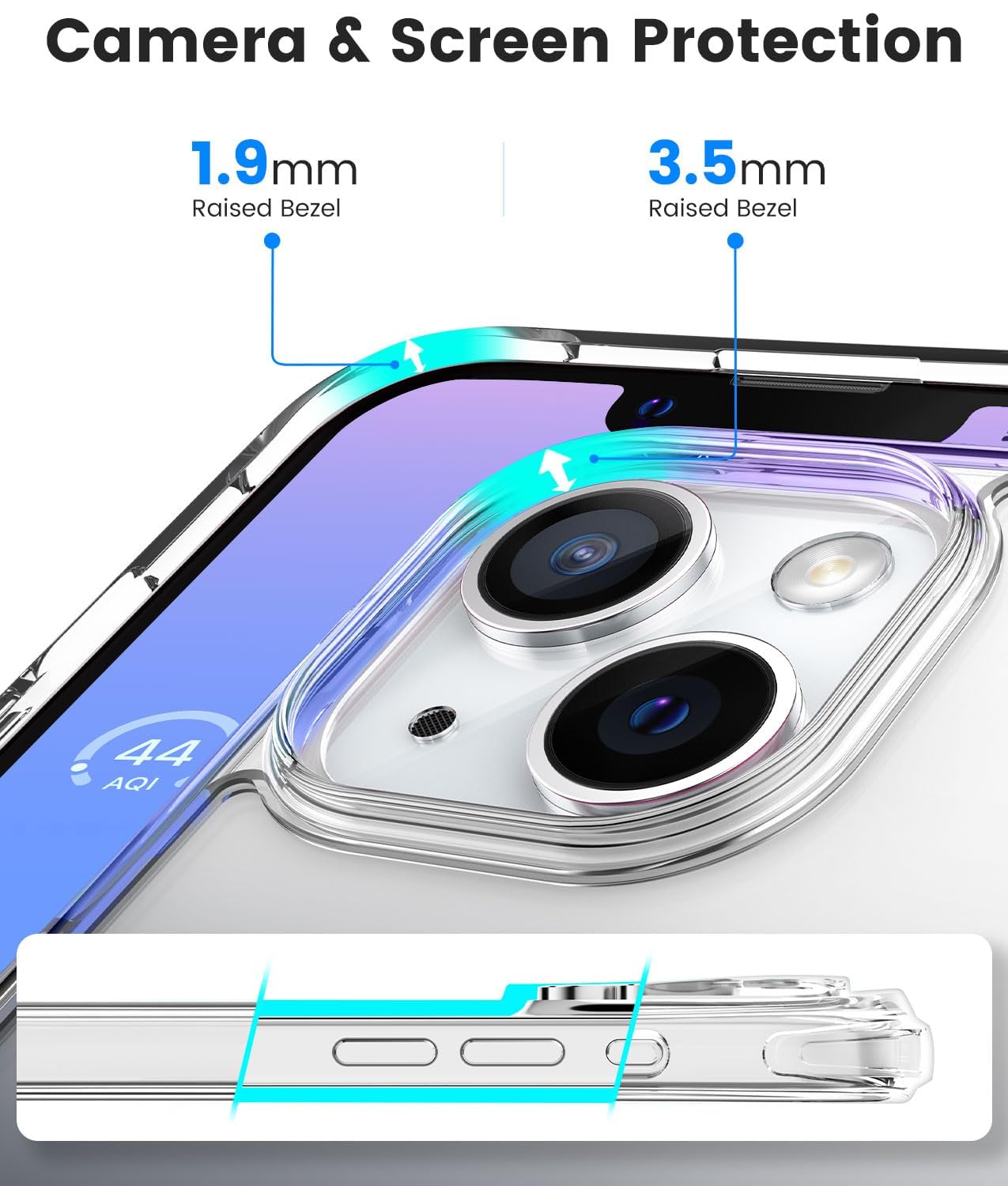 Mkeke for iPhone 16 Pro Max Case Clear [Not-Yellowing] [Military-Grade Drop Protection] Shockproof Protective Clear iPhone 16 Pro Max Case Phone Bumper case for Apple 6.9 inch 2024