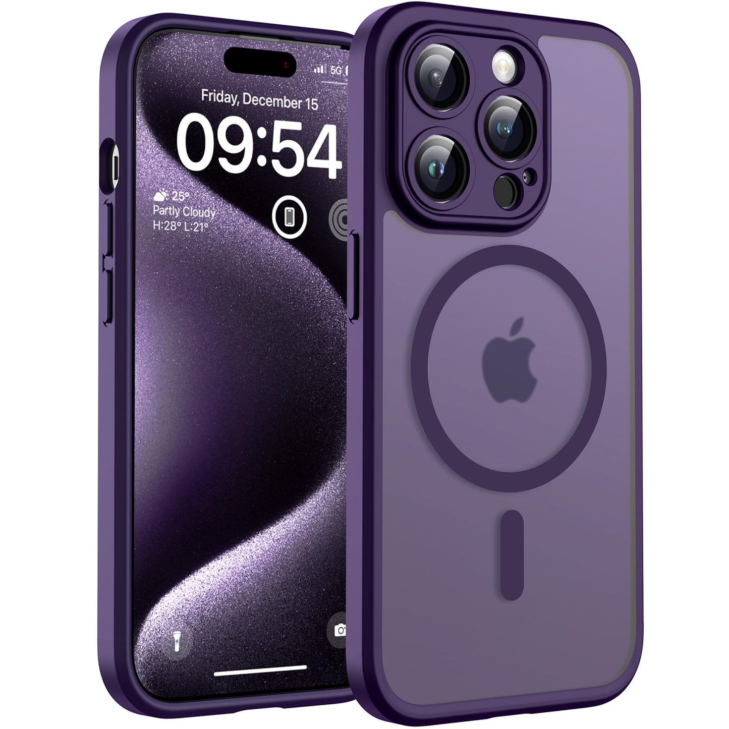 TOCOL for iPhone 16 Pro Max Case, Compatible with Magsafe, Full Camera Protection, Drop Protection, Magnetic Translucent Matte Back Bumper Phone Case for 16 Pro Max 6.9-Inch (Black)
