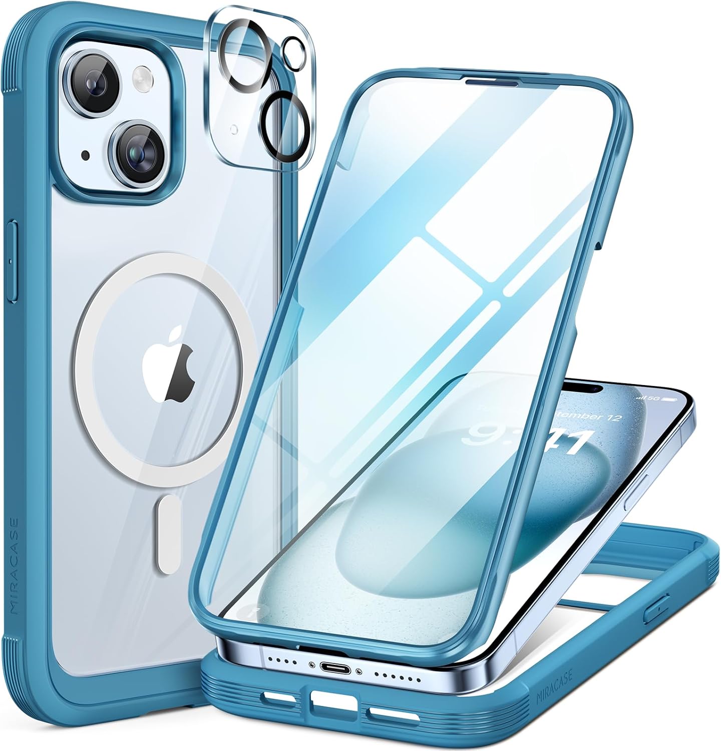 Miracase Magnetic for iPhone 16 Pro Max Case 6.9'' [Compatible with MagSafe] Full-Body Phone case with Built-in Glass Screen Protector& Camera Protector,Drop Proof 16 Pro Max Cover,Desert Brown