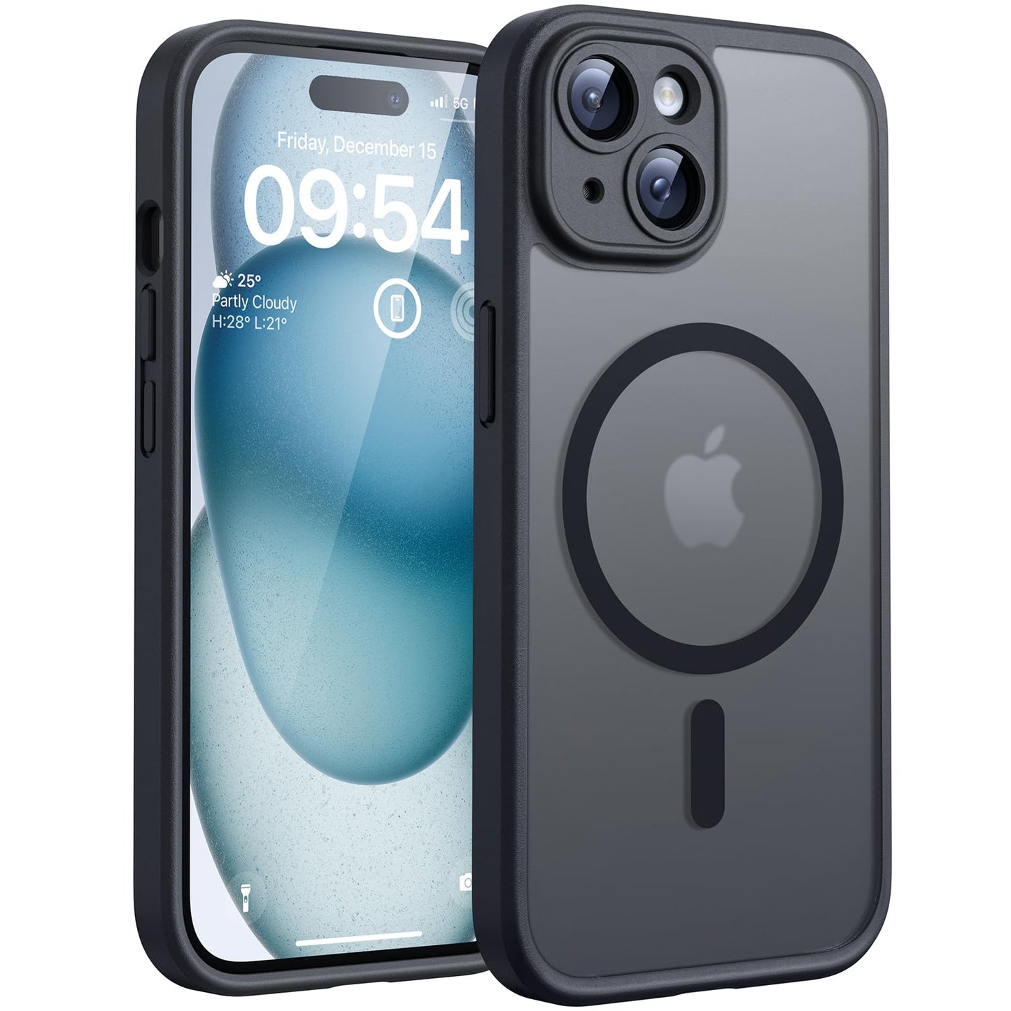 TOCOL for iPhone 16 Pro Max Case, Compatible with Magsafe, Full Camera Protection, Drop Protection, Magnetic Translucent Matte Back Bumper Phone Case for 16 Pro Max 6.9-Inch (Black)
